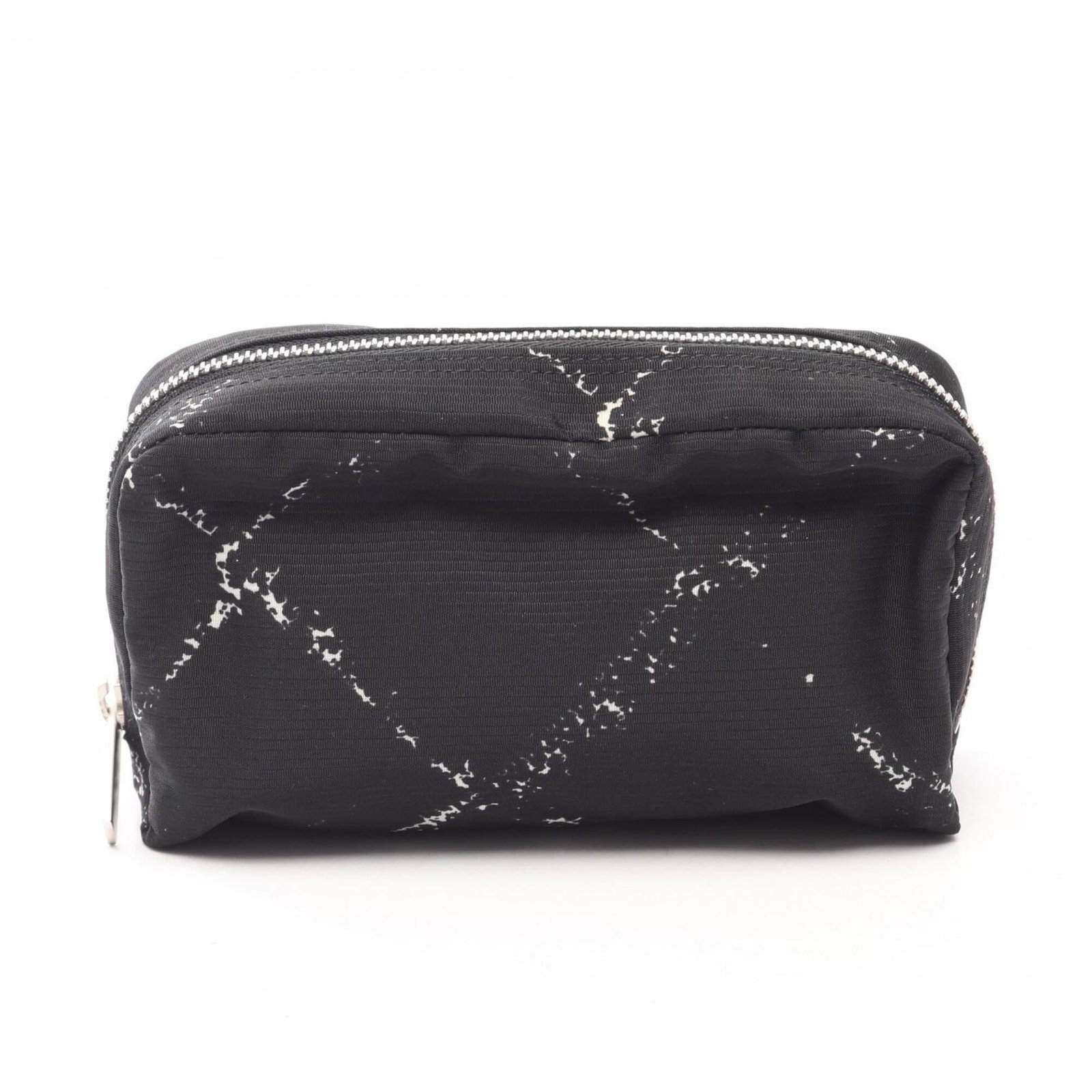 Chanel Handbag Pouch Nylon: Chanel Handbag Pouch Nylon The Chanel Handbag Pouch Nylon is a sleek and compact accessory, boasting a striking black and white color scheme. Measuring 7.5cm x 14cm, it offers a chic and versatile