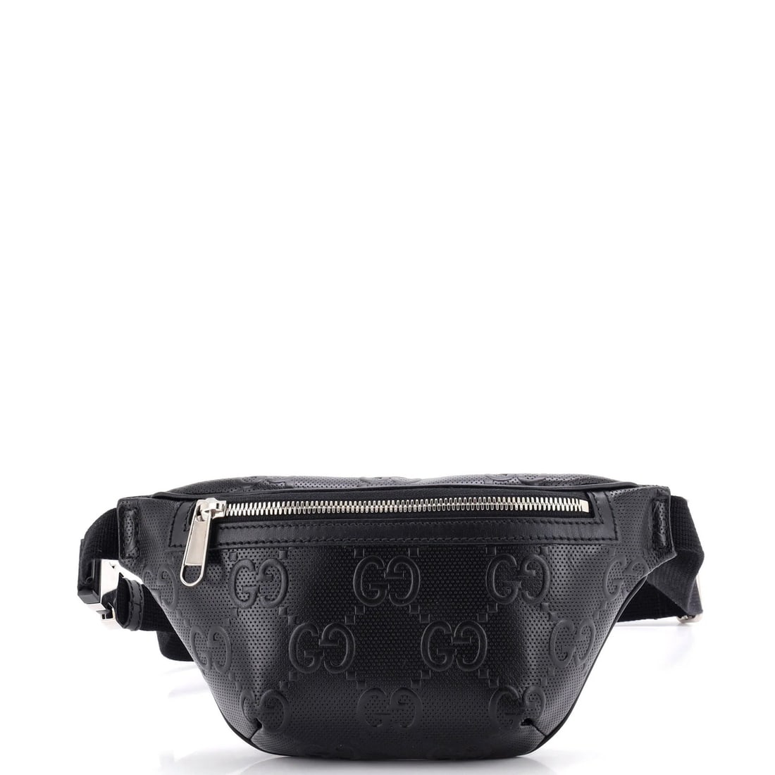 Gucci Small Leather Belt Embossed Bag Perforated GG: Gucci Small Leather Belt Embossed Bag Perforated GG Small Leather Belt Bag Perforated GG Embossed in Black. This Gucci Small Leather Belt Bag features perforated GG embossing, a classic design