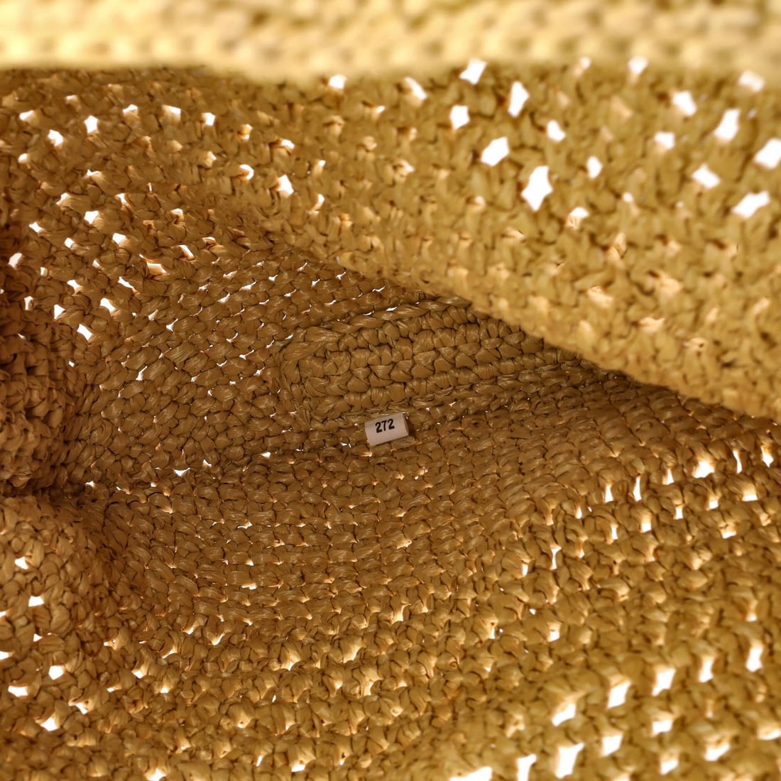 Triangle logo tote raffia small bucket - 5