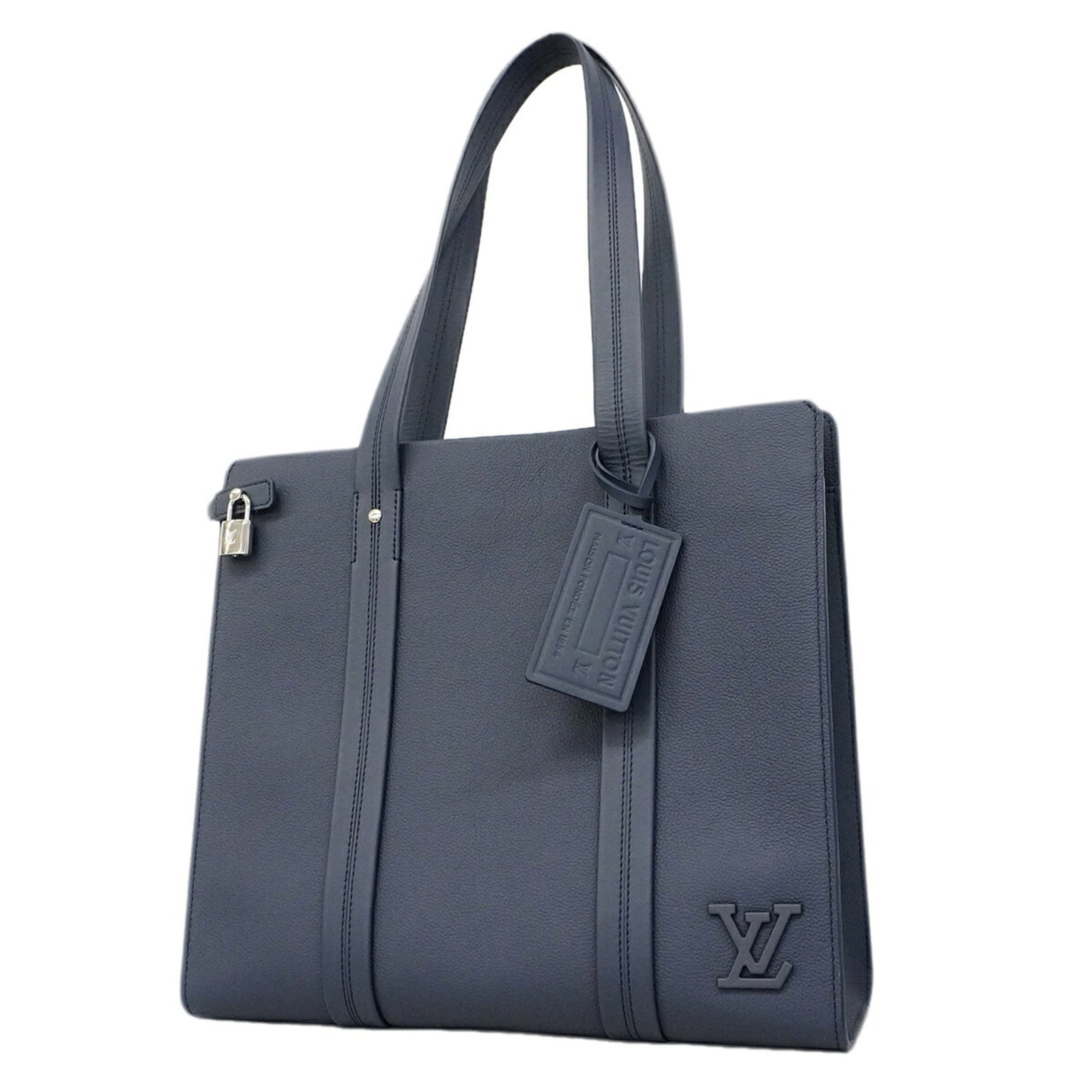 Louis Vuitton Tote Bag: Louis Vuitton Tote Bag Navy Louis Vuitton Tote Bag, measuring 33cm x 36.5cm x 14cm, offers a classic and timeless design in a versatile navy color. The bag's signature monogram pattern adds a touch