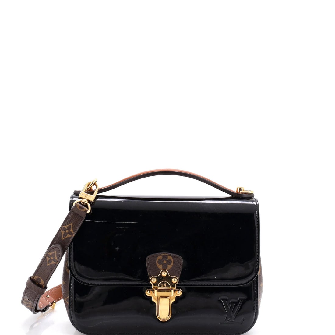 Louis Vuitton Cherrywood Handbag with Monogram Canvas and Vernis BB (1 of 7)