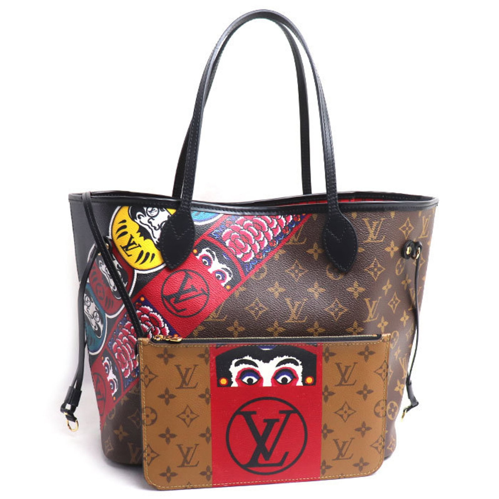 Vuitton Pouch Monogram Louis Tote Bag: Vuitton Pouch Monogram Louis Tote Bag Monogrammed brown Louis Vuitton tote bag with classic M43499 design, measuring 29cm x 47cm. This stylish pouch features the iconic monogram pattern and is made