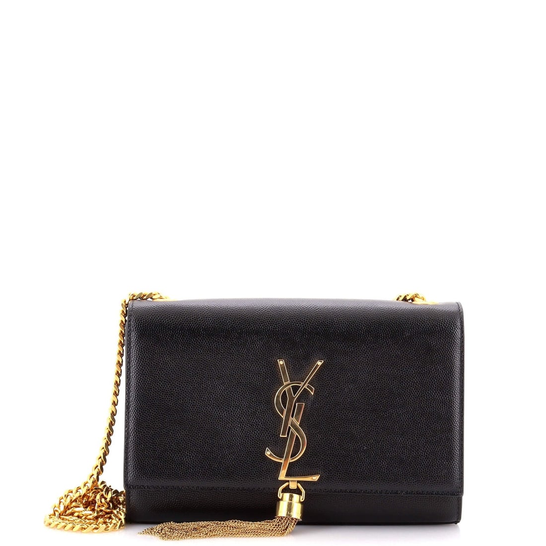 Small Leather Grainy Crossbody Monogram Classic Tassel Saint Bag: Small Leather Grainy Crossbody Monogram Classic Tassel Saint Bag Small Leather Grainy Crossbody Monogram Classic Tassel Saint Bag features a classic design with a grainy leather exterior in black,