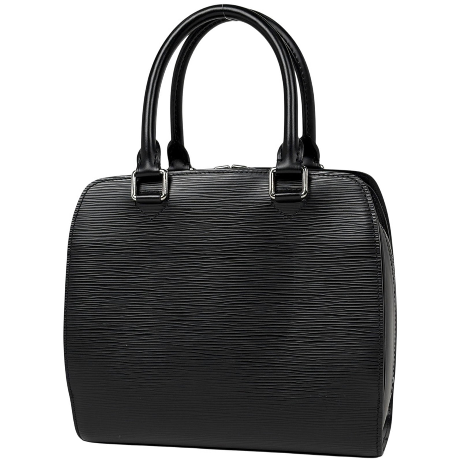 Louis Vuitton Handbag Epi Leather: Louis Vuitton Handbag Epi Leather Black Epi leather Louis Vuitton handbag with classic design and timeless style, measuring 22cm x 24.5cm x 10cm in size. This iconic handbag features the signature