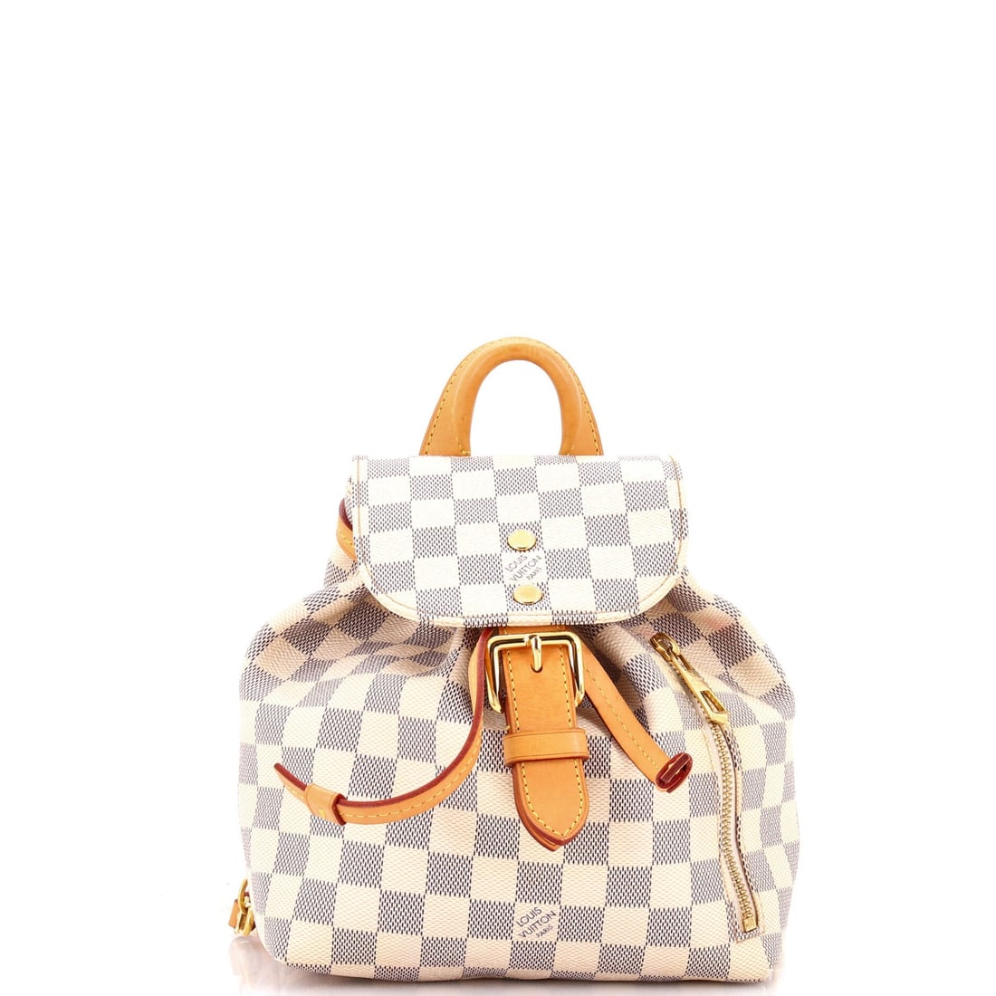Louis Vuitton Sperone Backpack Damier BB: Louis Vuitton Sperone Backpack Damier BB White Louis Vuitton Sperone Backpack Damier BB with canvas coated exterior, pink microfiber interior, and gold hardware. This backpack features a classic