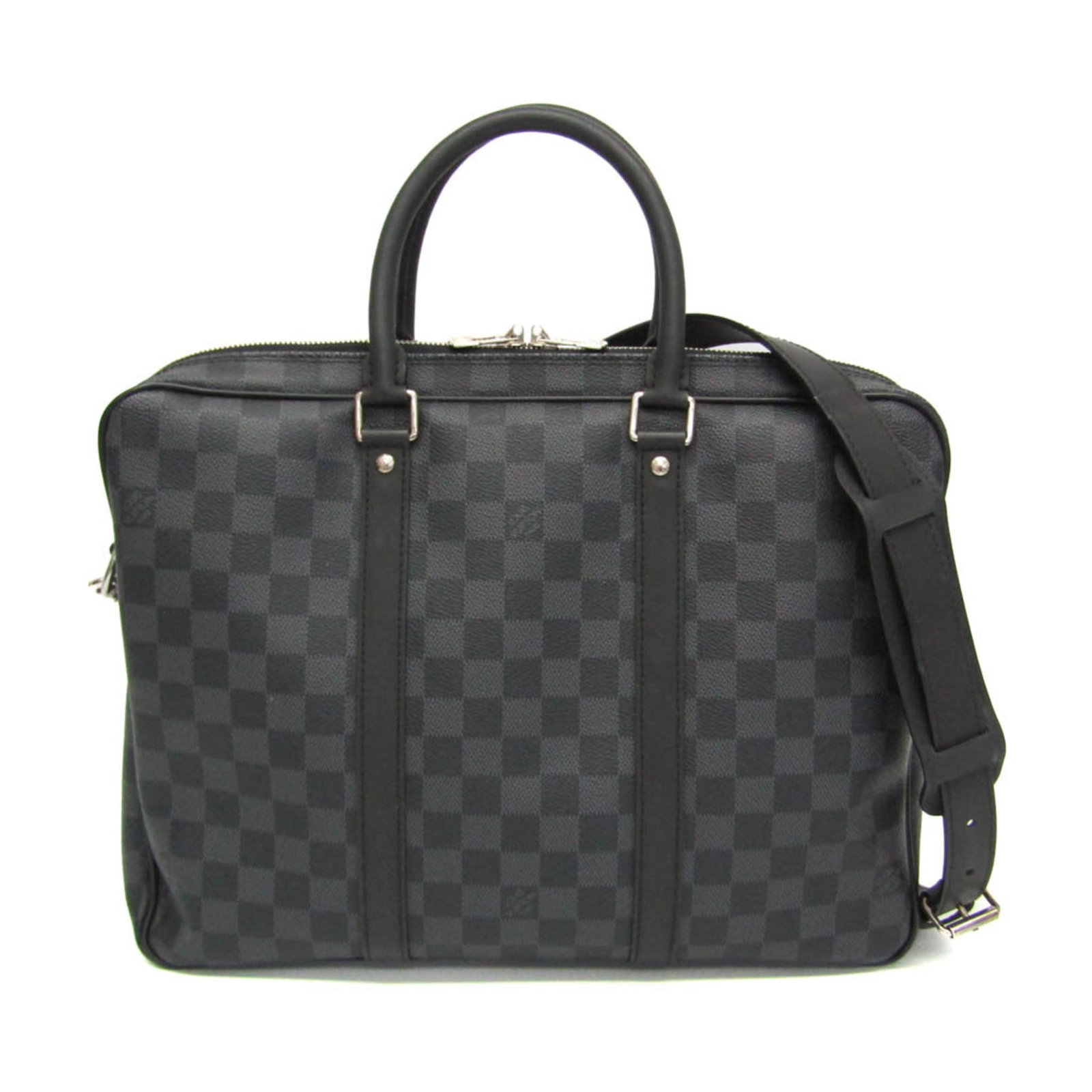 Shoulder bag Damier graphite briefcase Louis Vuitton: Shoulder bag Damier graphite briefcase Louis Vuitton Damier Graphite briefcase from Louis Vuitton's Porte Document Voyage PDV collection, featuring the iconic Damier Graphite pattern and a sturdy