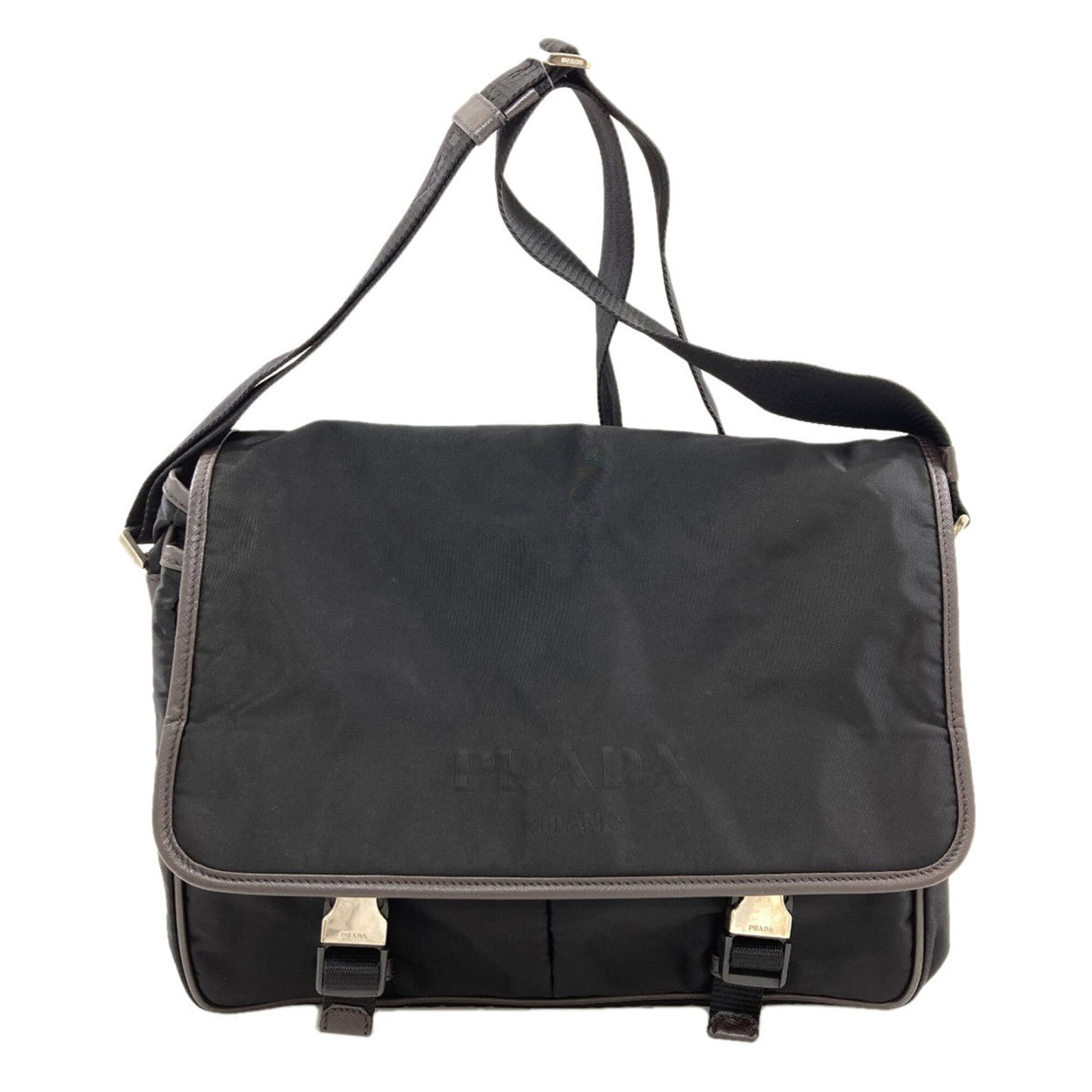 Shoulder Bag Nylon Prada: Shoulder Bag Nylon Prada Black Nylon Prada Shoulder Bag with Classic Design. This stylish shoulder bag features a sleek black nylon material and a timeless design, making it a versatile accessory for