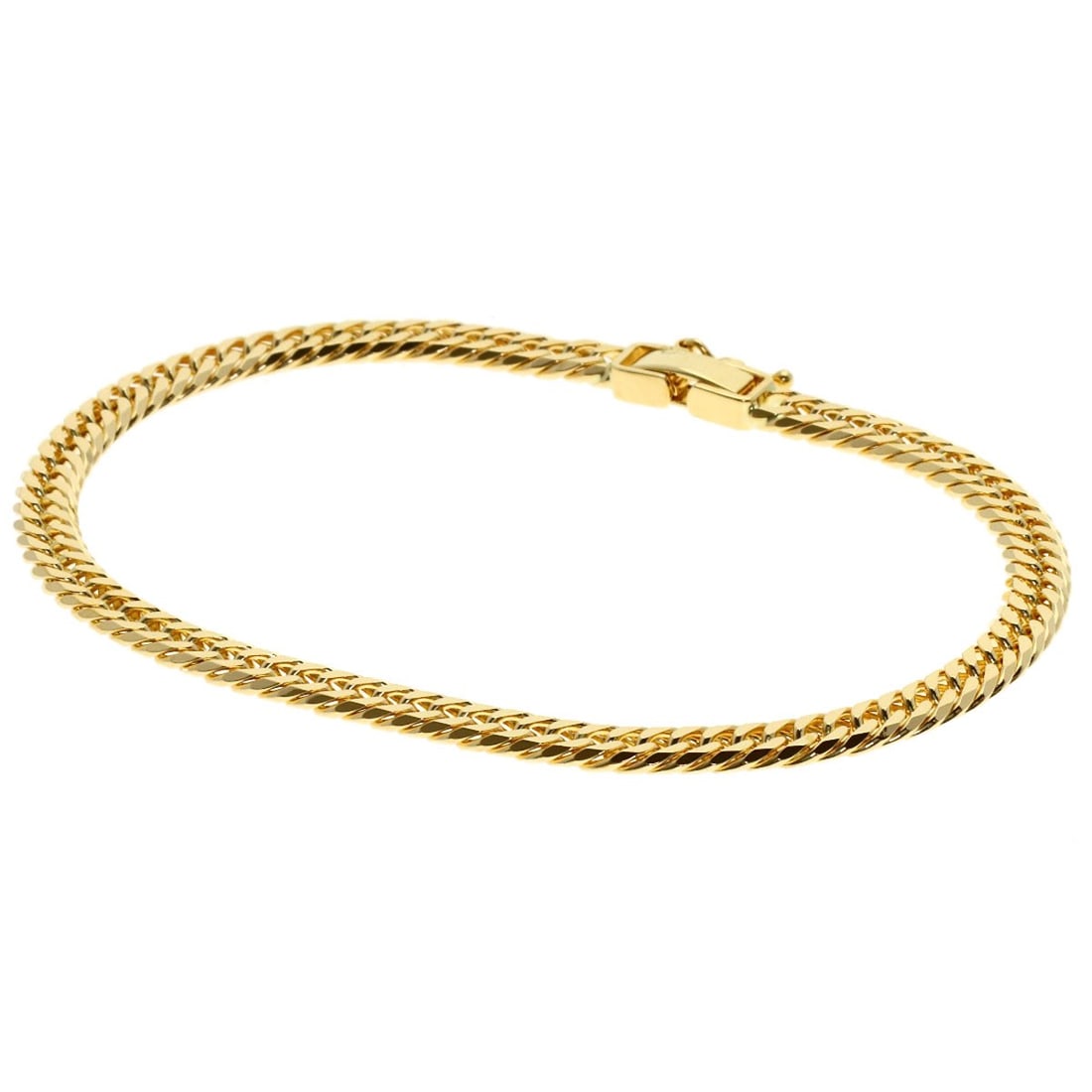 Curb Chain Kihei W6 Side Bracelet K18 Yellow Gold 10.2G: Curb Chain Kihei W6 Side Bracelet K18 Yellow Gold 10.2G K18 Yellow Gold curb chain bracelet with a sleek, modern design. This 10.2G yellow gold side bracelet boasts a sturdy construction and elegant