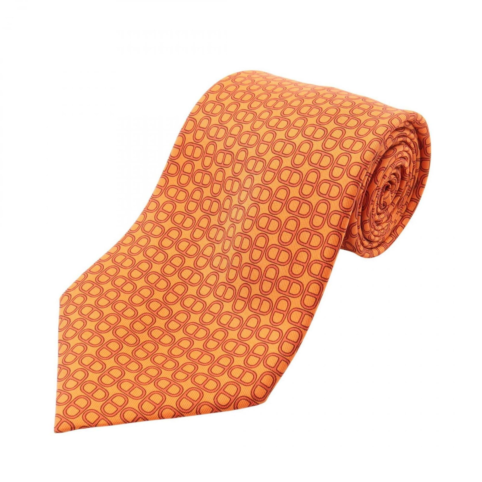Hermes Cravat Silk: Hermes Cravat Silk Orange and Red Silk Cravat by Hermes. This 152cm long cravat features the iconic brand's signature style, crafted from high-quality silk material. A vibrant orange and red color
