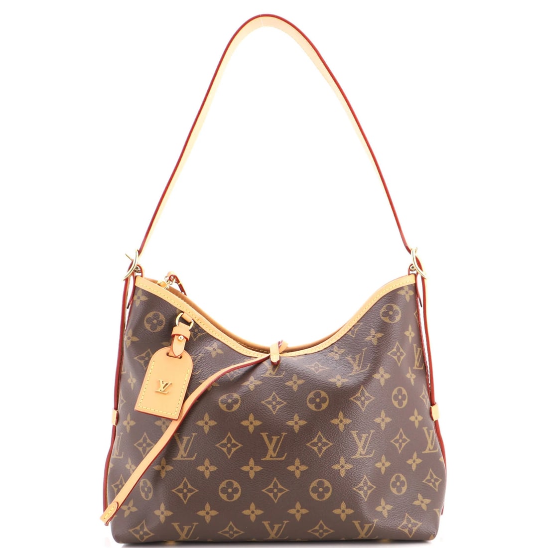 Hobo CarryAll Monogram Canvas PM Louis Vuitton: Hobo CarryAll Monogram Canvas PM Louis Vuitton Canvas Coated Louis Vuitton Hobo CarryAll Monogram PM in Brown, featuring a classic design with minor creases on the exterior and interior. The stylish