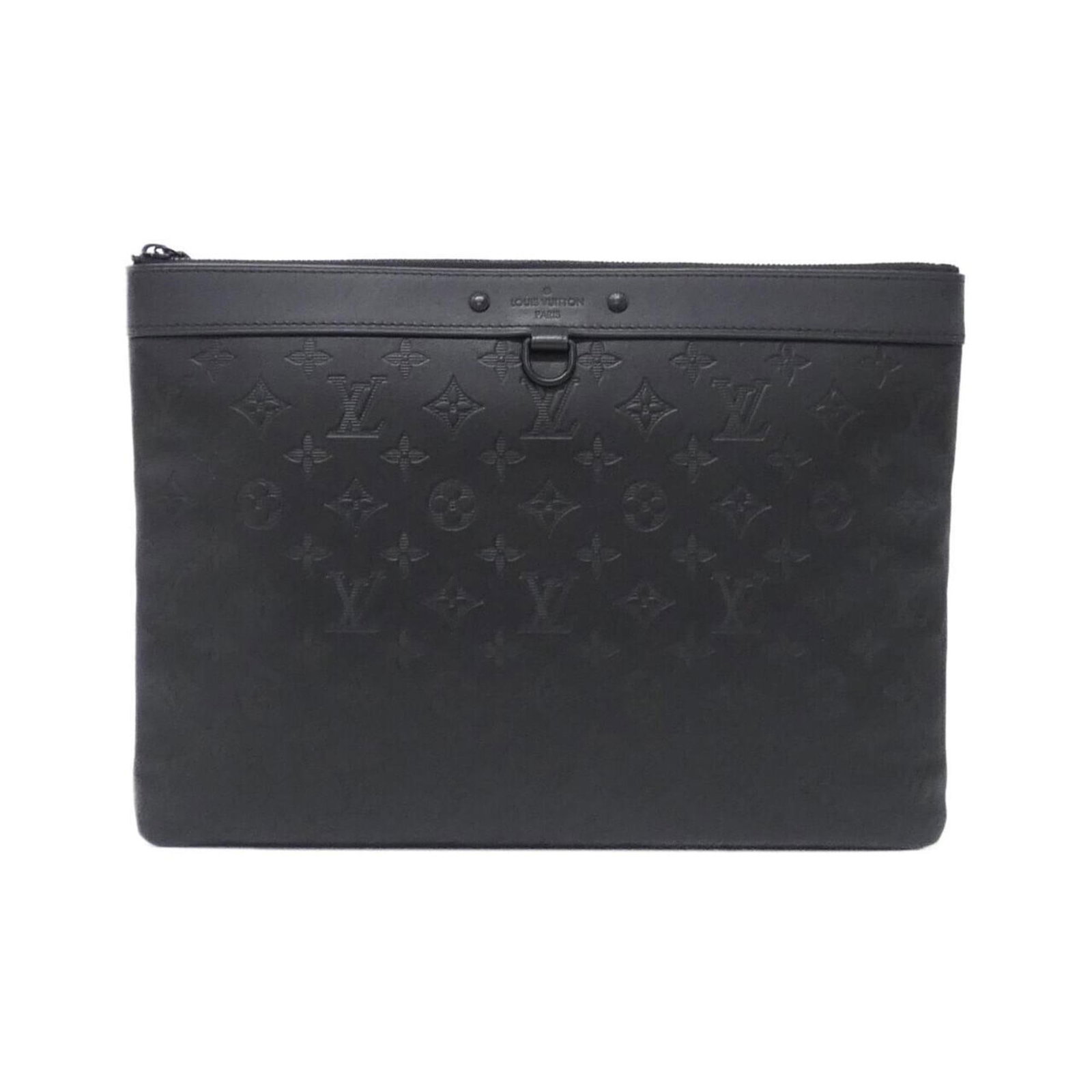 Leather Pochette Handbag Louis Vuitton: Leather Pochette Handbag Louis Vuitton Black Calf Leather Louis Vuitton Monogram Shadow Pochette Handbag. Made from high-quality leather, this pochette features the iconic Monogram Shadow pattern.
