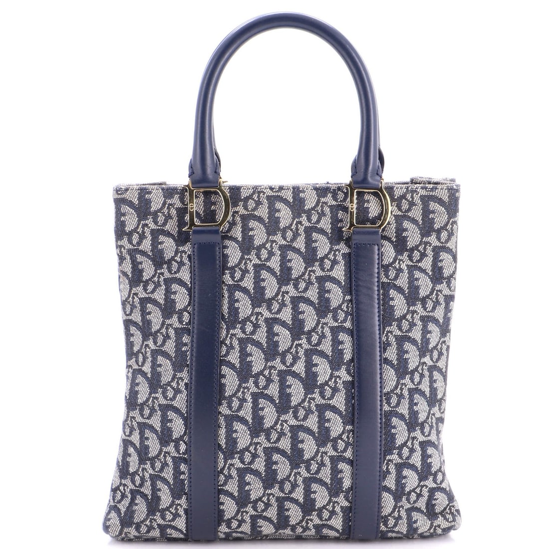 Vintage Christian Dior Open Tote Small Canvas Diorissimo: Vintage Christian Dior Open Tote Small Canvas Diorissimo Vintage Christian Dior Open Tote Small Canvas Diorissimo in blue canvas exterior, featuring gold tone hardware and nylon interior. This small