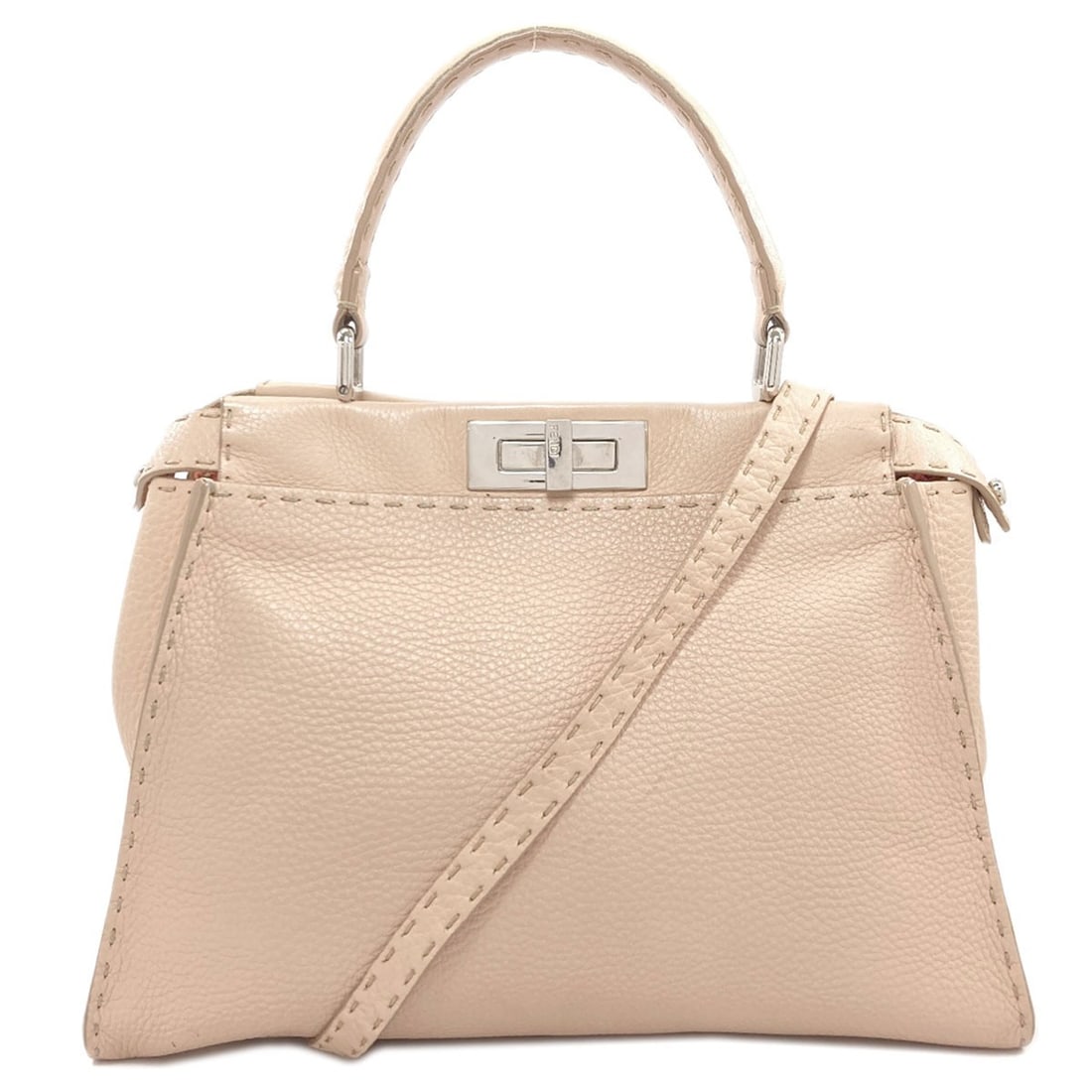 Fendi Peekaboo Celeria 2Way Handbag Calf: Fendi Peekaboo Celeria 2Way Handbag Calf Beige Calf Fendi Peekaboo Celeria 2Way Handbag. The Peekaboo Celeria features a 2-way design, allowing for multiple entry and exit points. Made from