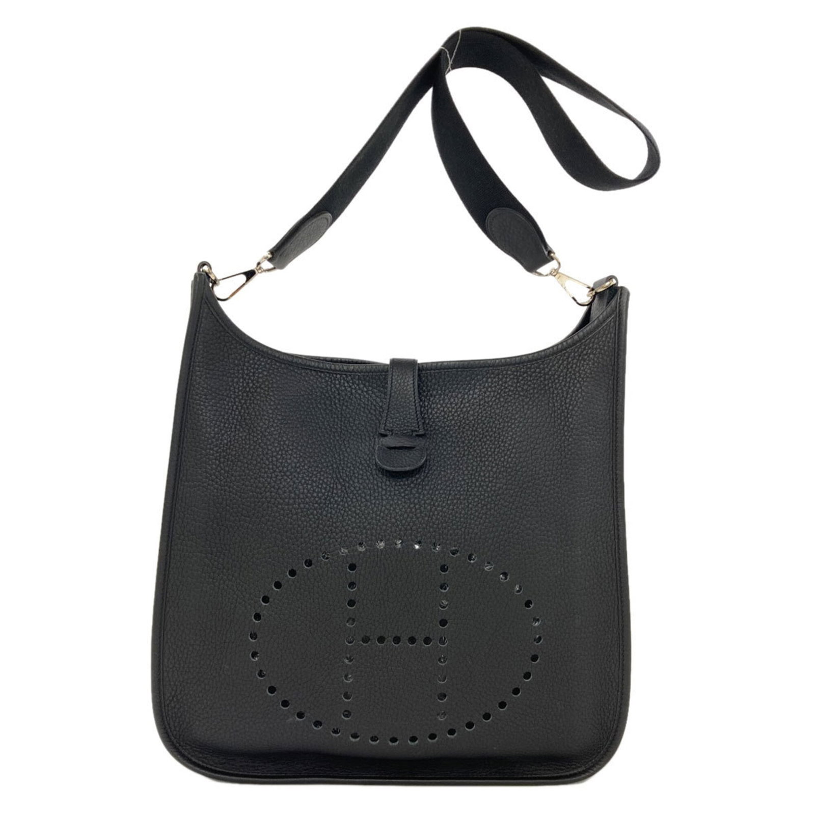 Hermes Shoulder Bag Togo Leather: Hermes Shoulder Bag Togo Leather Togo leather craftsmanship shines in this sleek black Hermes shoulder bag, boasting a timeless design and durable construction. Measuring 35cm x 32cm x 9cm, it