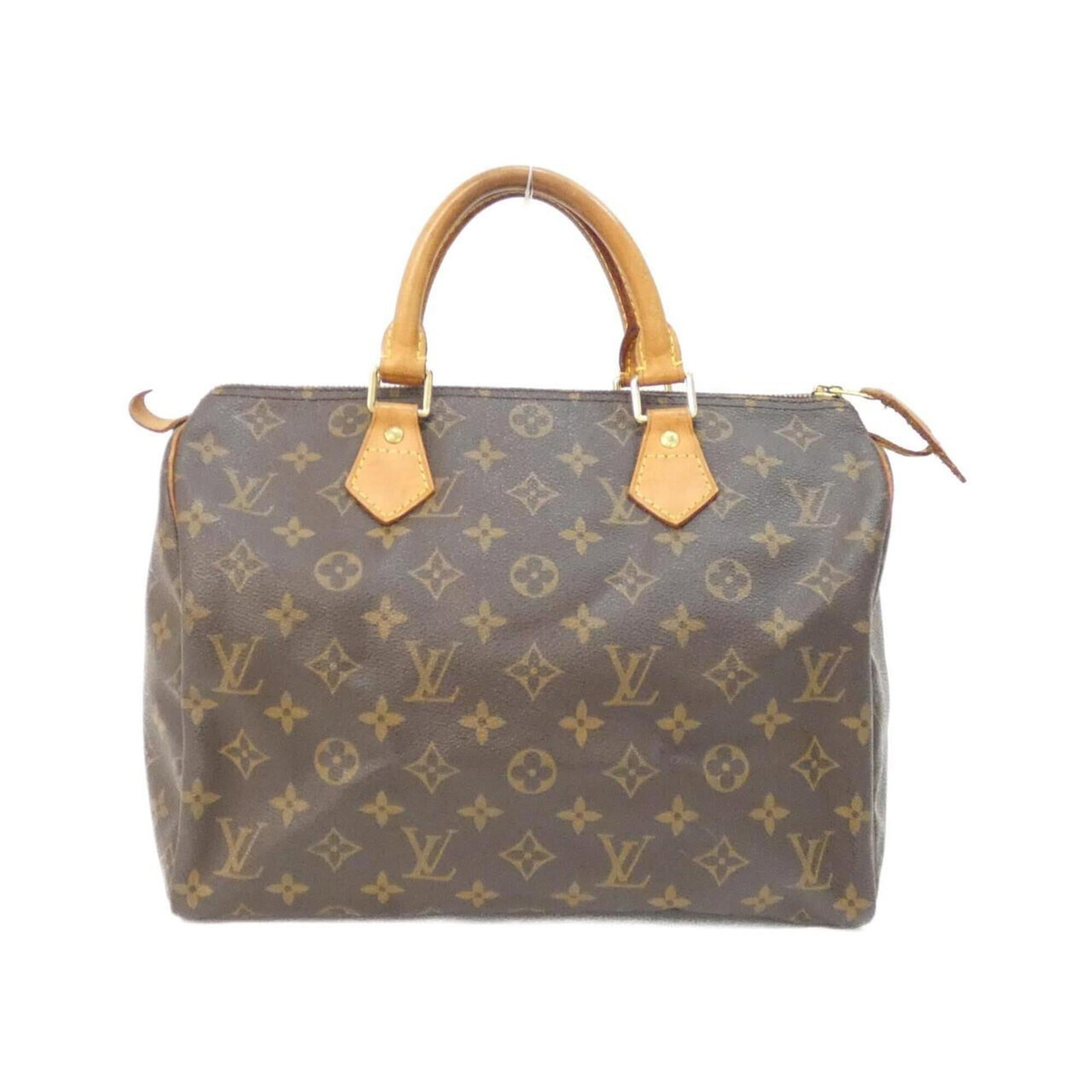 Boston Bag Coated Canvas by Louis Vuitton: Boston Bag Coated Canvas by Louis Vuitton Coated canvas construction and iconic gold hardware define the timeless design of this Louis Vuitton Boston bag. Measuring just 21cm x 30cm x 17cm, it's a