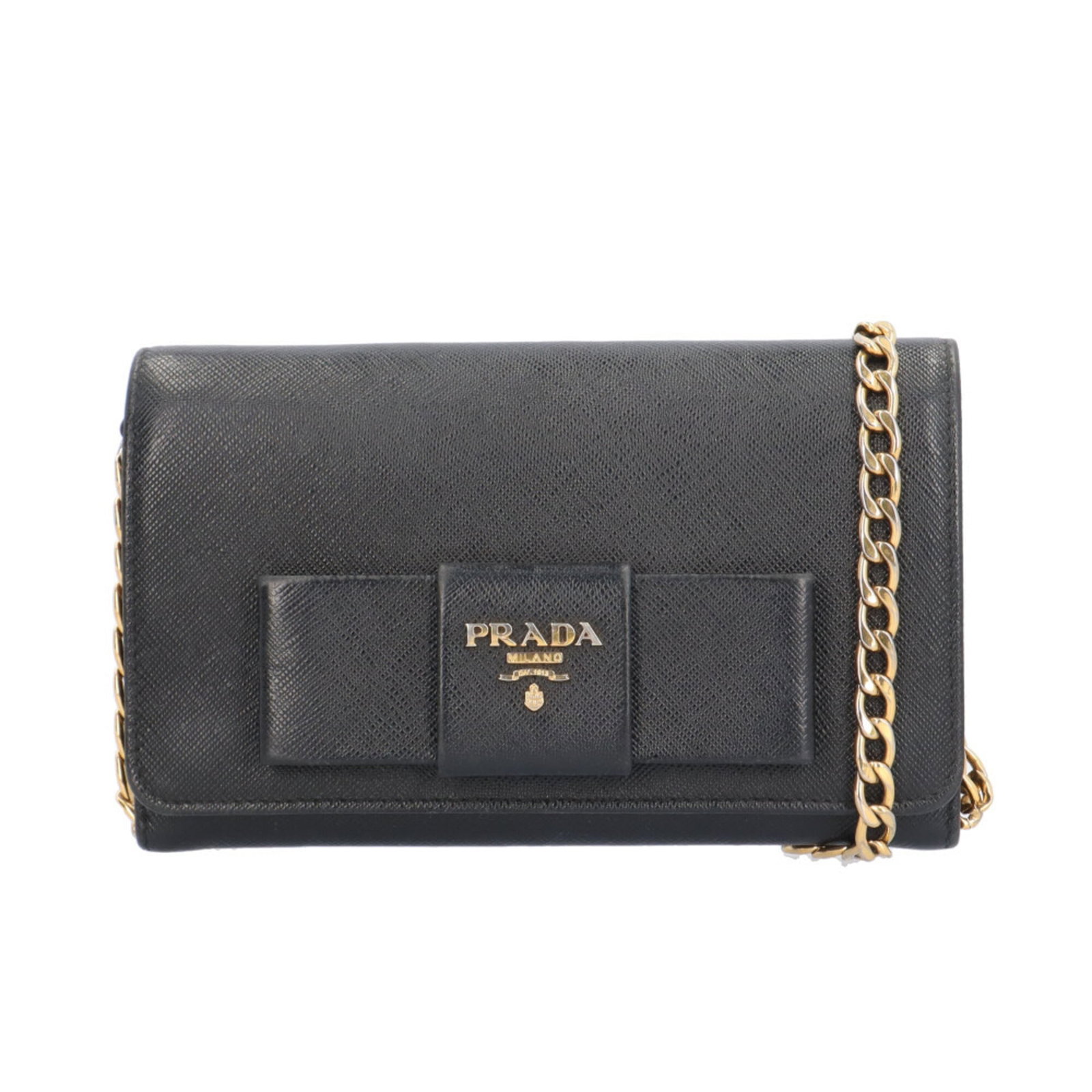 Shoulder Bag Leather by Prada: Shoulder Bag Leather by Prada Prada's sleek shoulder bag boasts a timeless design, crafted from high-quality black leather. Measuring 11cm x 18cm x 4cm, its compact size makes it perfect for everyday 