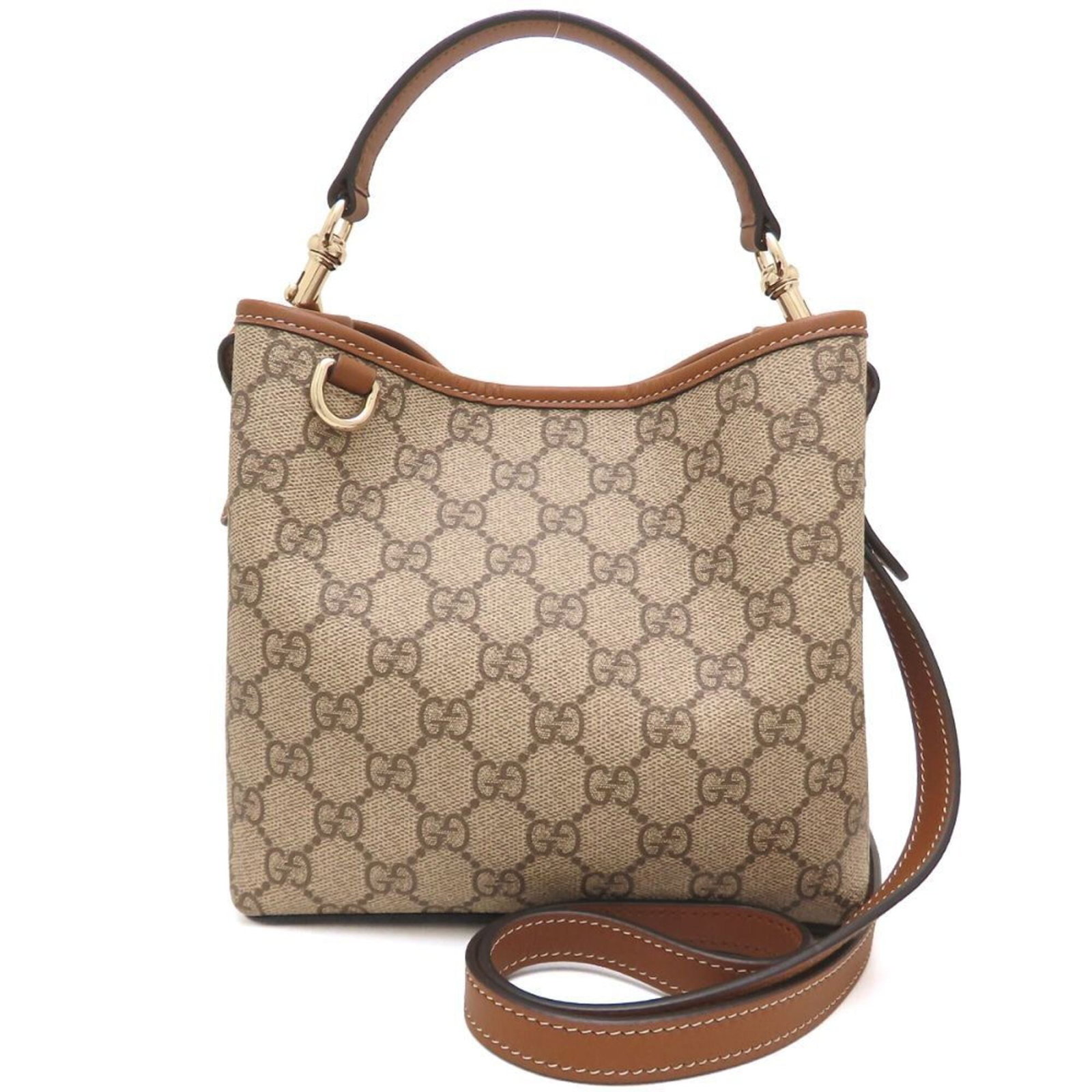 Gucci Handbag Supreme Gg: Gucci Handbag Supreme Gg The Gucci Supreme GG Handbag boasts a sleek, timeless design with its signature interlocking GG Supreme logo. Crafted from high-quality materials, this beige and dark brown