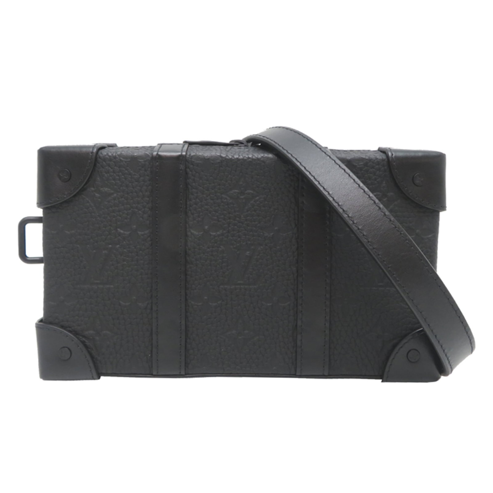 Shoulder Bag Leather Monogram Louis Vuitton: Shoulder Bag Leather Monogram Louis Vuitton Monogrammed leather shoulder bag from Louis Vuitton, crafted with Taurillon leather in black. Measuring 13cm x 23cm x 5cm, it features the iconic monogram