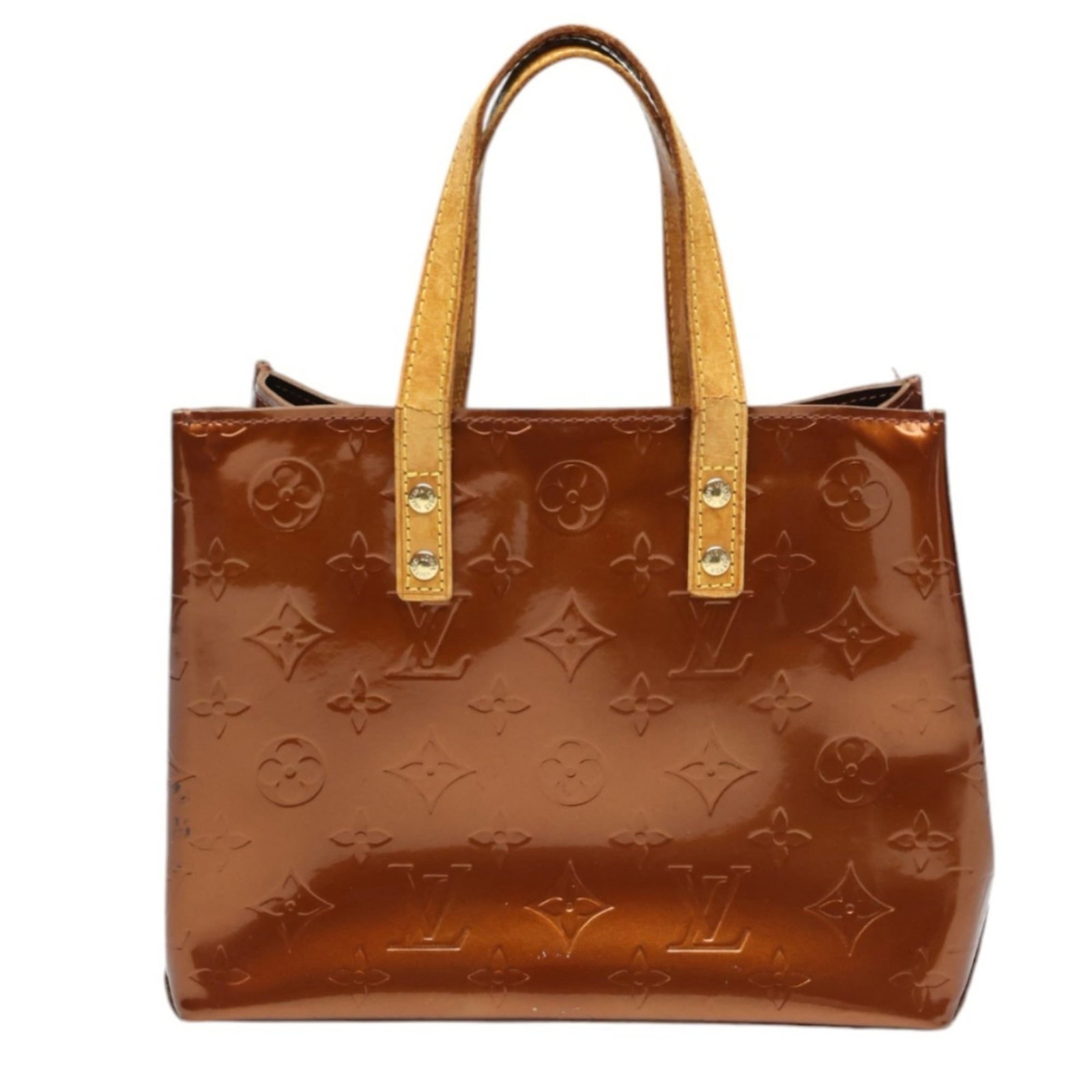 Louis Vuitton Handbag Monogram Vernis: Louis Vuitton Handbag Monogram Vernis Monogram Vernis handbag with bronze finish, featuring the iconic Louis Vuitton design. Made from high-quality Monogram Vernis material, this handbag boasts a slee