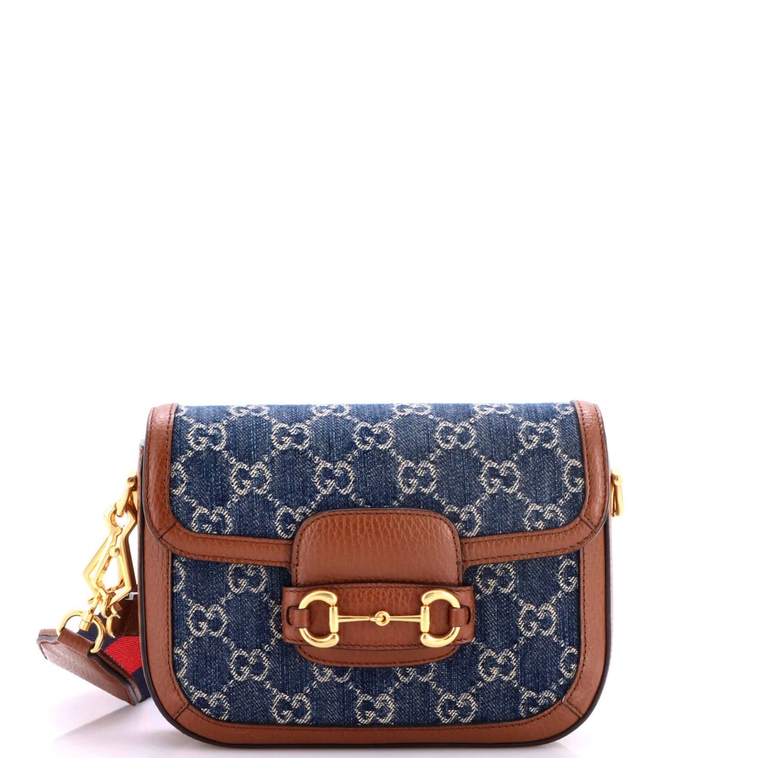 Gucci Horsebit 1955 Shoulder Bag GG Denim Mini: Gucci Horsebit 1955 Shoulder Bag GG Denim Mini Gucci Horsebit 1955 Shoulder Bag GG Denim Mini boasts a unique blend of classic style and denim charm. This iconic mini shoulder bag features a