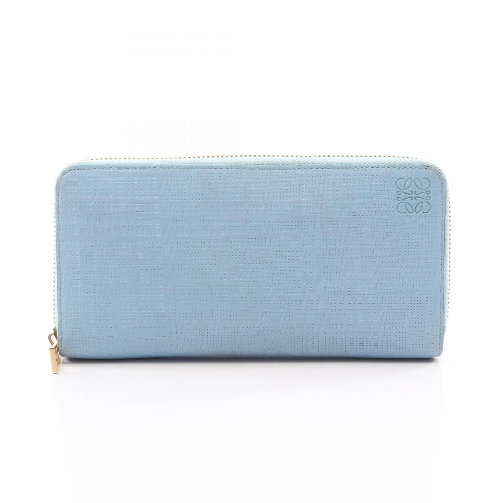 Long Wallet Bi Fold Leather: Long Wallet Bi Fold Leather Blue long wallet with bi-fold leather design, measuring 9.5cm x 19cm x 2cm. This stylish accessory features a classic blue color and premium leather material, providing a s
