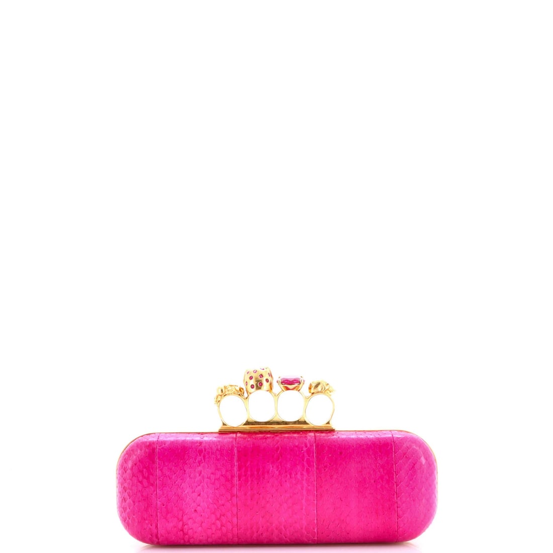 Alexander McQueen Knuckle Box Python Long Clutch - 3