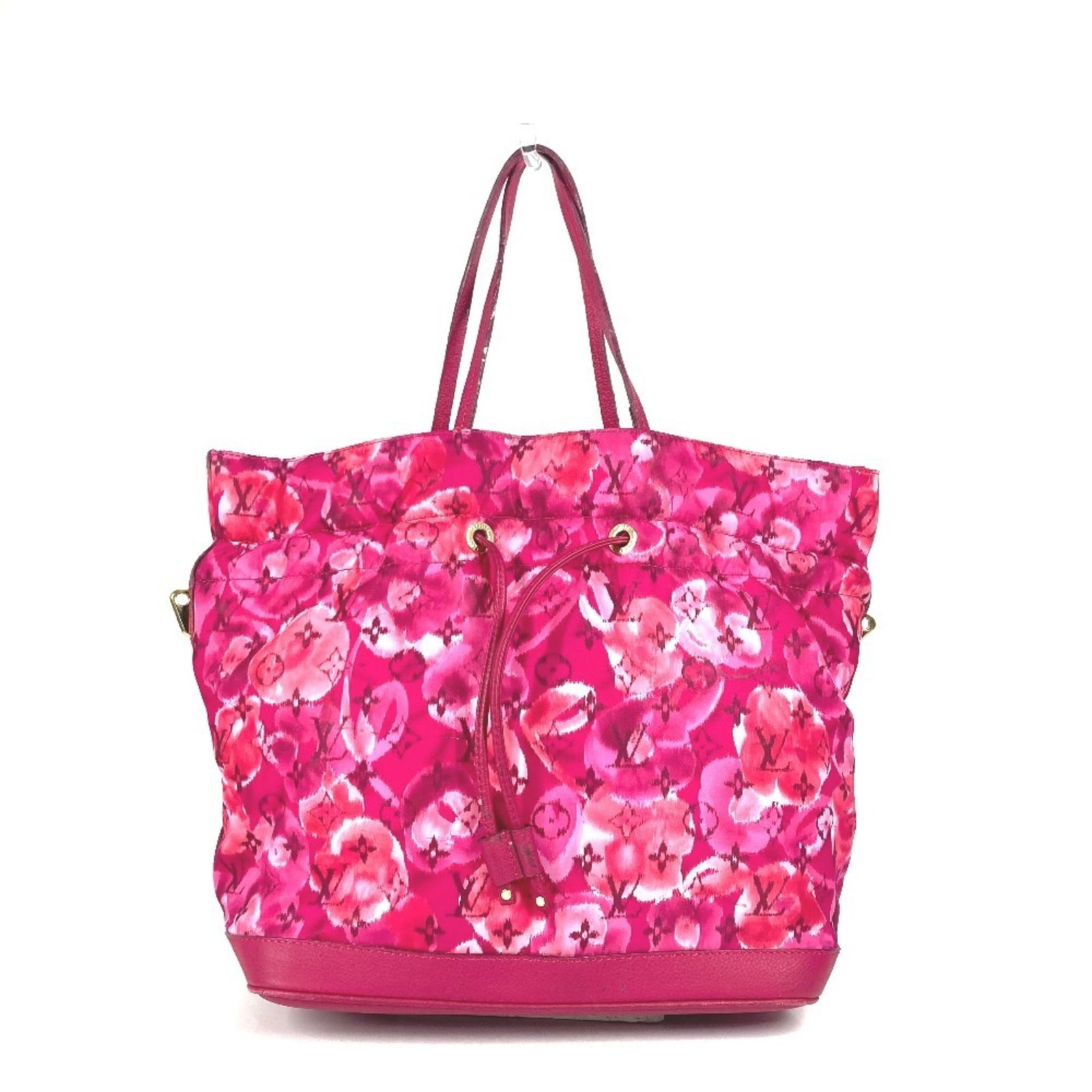 Leather Nylon Louis Vuitton Tote Bag Shoulder: Leather Nylon Louis Vuitton Tote Bag Shoulder Pink Leather Nylon Louis Vuitton Tote Bag Shoulder, measuring 31cm x 31cm x 20cm. This bag features a combination of leather and nylon materials, with a d