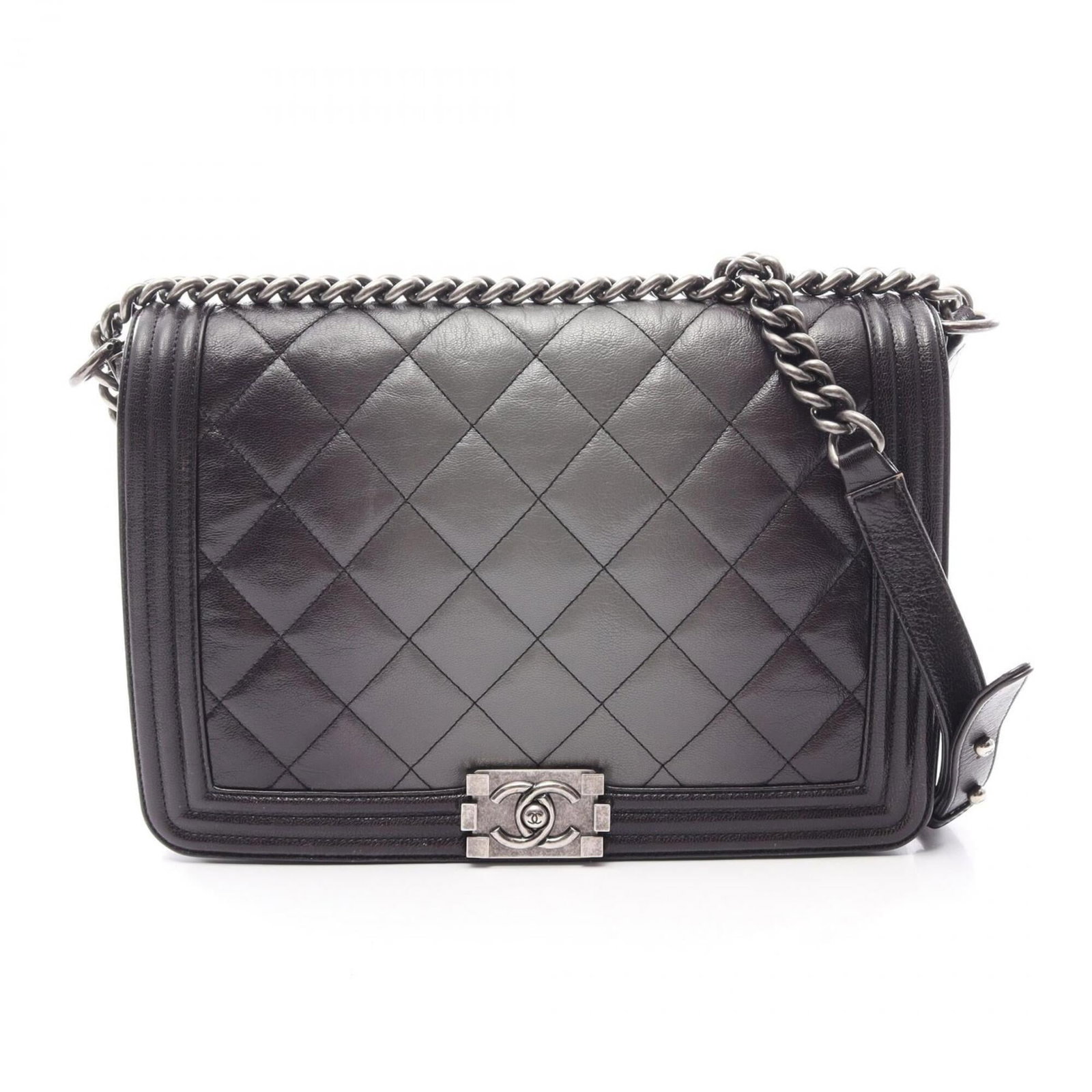 Chanel Handbag Shoulder Bag Leather: Chanel Handbag Shoulder Bag Leather Chanel's iconic leather shoulder bag boasts sleek lines and timeless sophistication. Crafted from high-quality black leather, this stylish accessory measures 15cm x