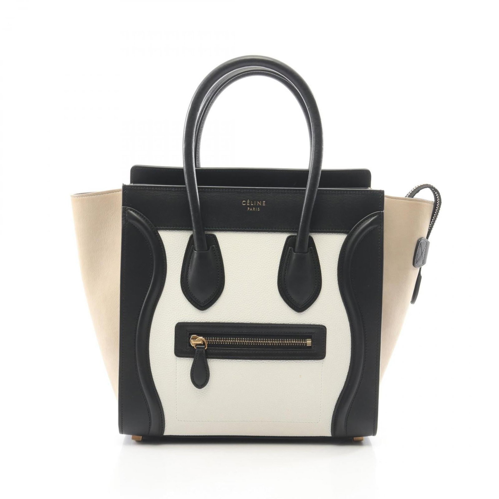 Leather Tote Celine Handbag: Leather Tote Celine Handbag Leather tote bag from Celine, available in beige, black, and white. This classic design features high-quality leather construction with clean lines and a timeless silhouett