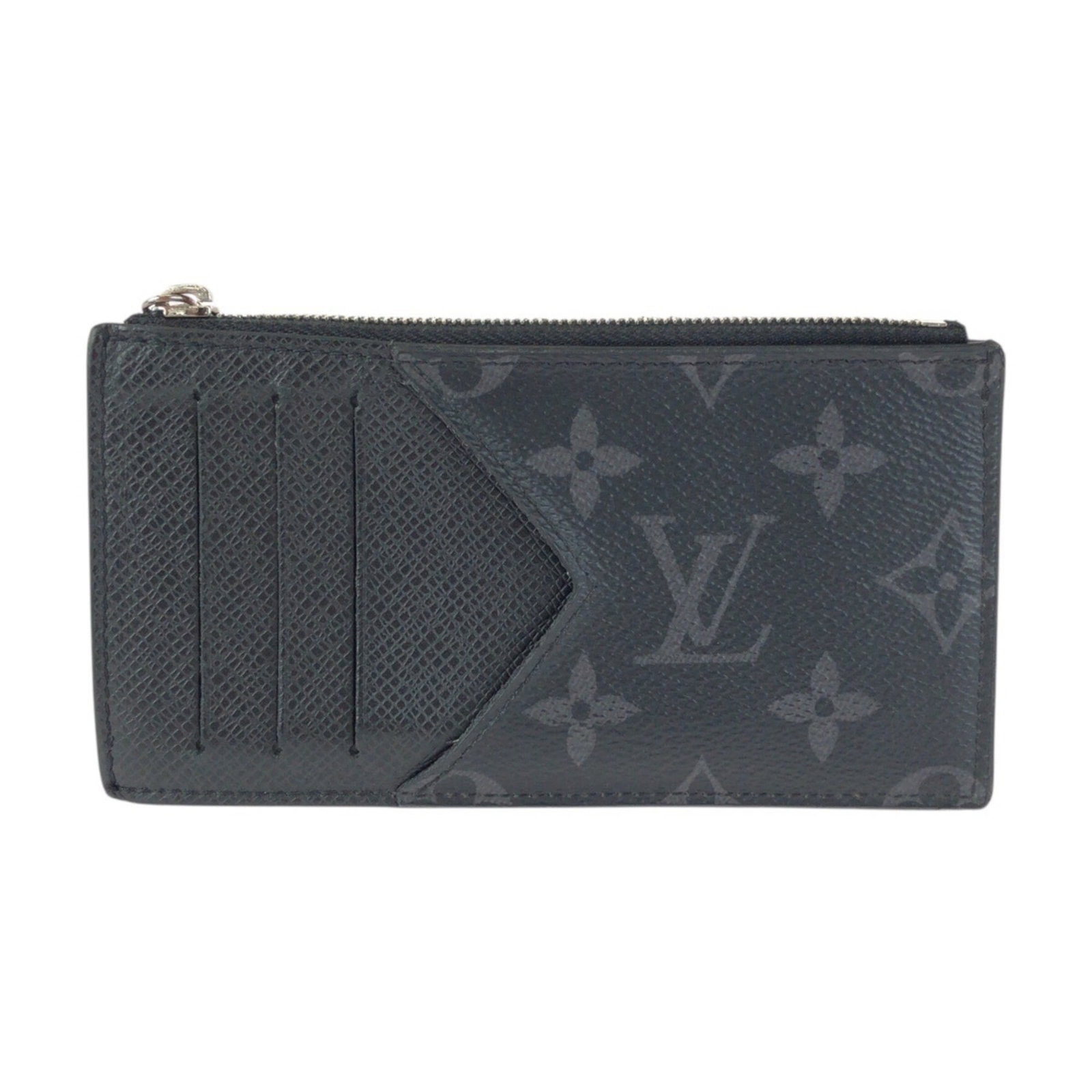 Monogram Eclipse Taiga Leather Card Case Louis Vuitton: Monogram Eclipse Taiga Leather Card Case Louis Vuitton Monogram Eclipse Taiga Leather Card Case by Louis Vuitton features the iconic Monogram Eclipse pattern in black, Noir. Made from high-quality Tai