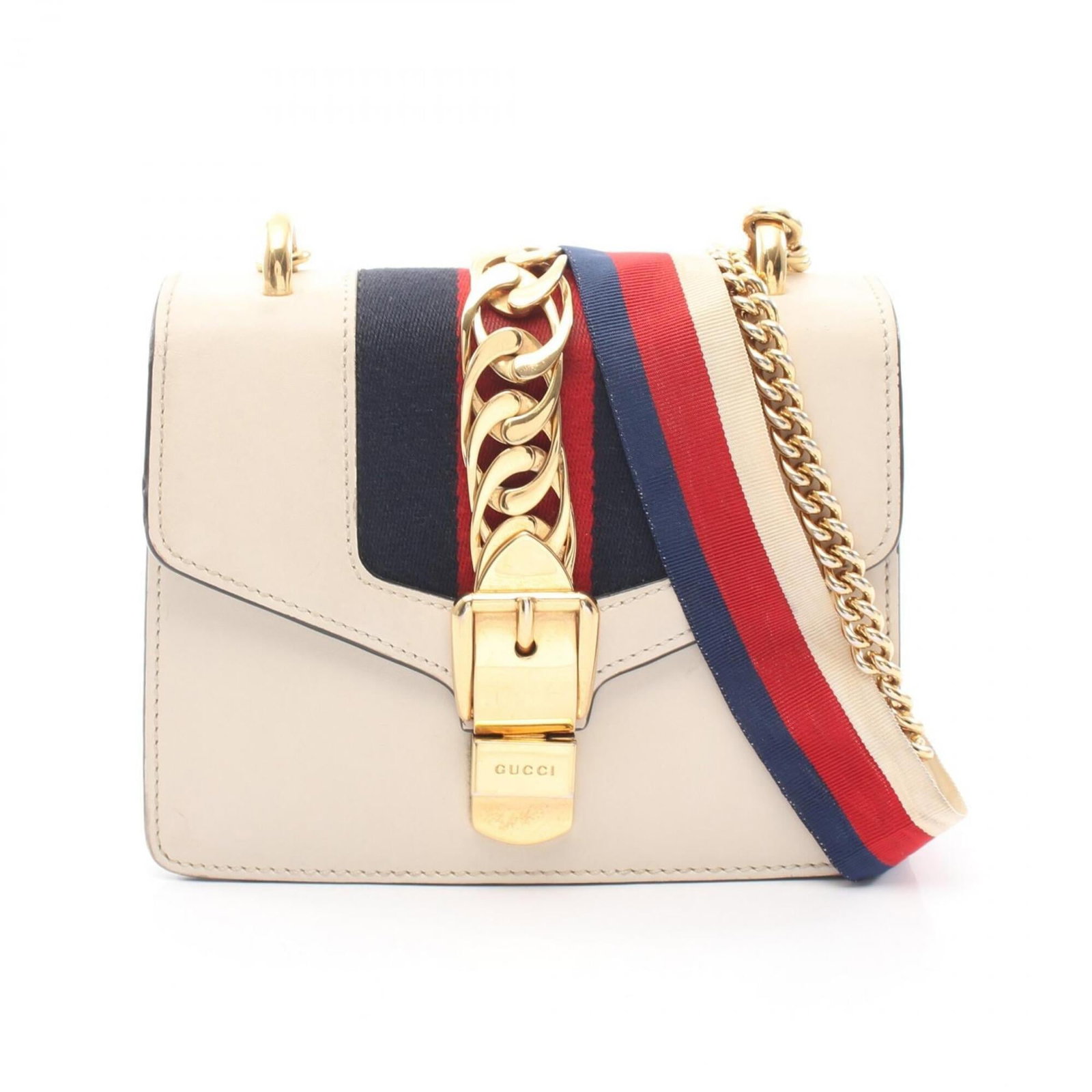 Gucci Handbag Shoulder Bag Leather: Gucci Handbag Shoulder Bag Leather Gucci's iconic shoulder bag features rich, supple leather in Ivory, Navy, and Red color options. Measuring 14.5cm x 18.5cm x 7cm, this stylish handbag is designed fo