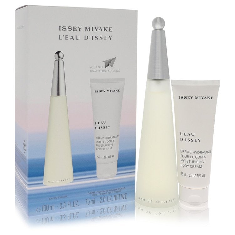 L'EAU D'ISSEY (issey Miyake) by Issey Miyake Gift Set -- 3.3 oz Eau DeToilette Spray + 2.6 oz Body: L'EAU D'ISSEY (issey Miyake) by Issey Miyake Gift Set -- 3.3 oz Eau DeToilette Spray + 2.6 oz Body Cream L'EAU D'ISSEY by Issey Miyake Gift Set - A Refreshing Aquatic Fragrance. This 1992 launch featu