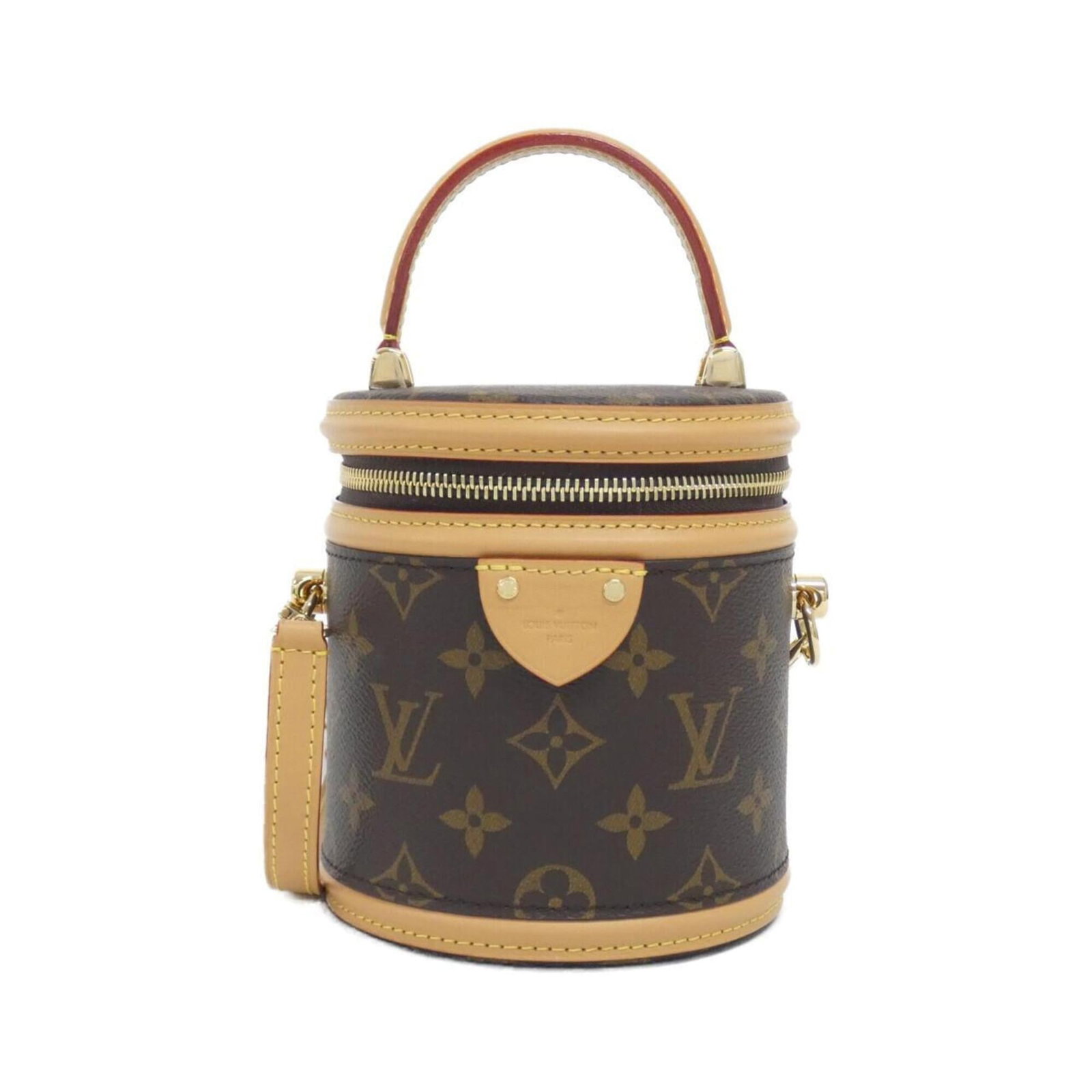 Canvas Coated Louis Vuitton Handbag: Canvas Coated Louis Vuitton Handbag Marron canvas coated Louis Vuitton handbag with Monogram pattern, measuring 14cm x 13cm x 13cm. This small, stylish bag features the iconic Monogram design on its c