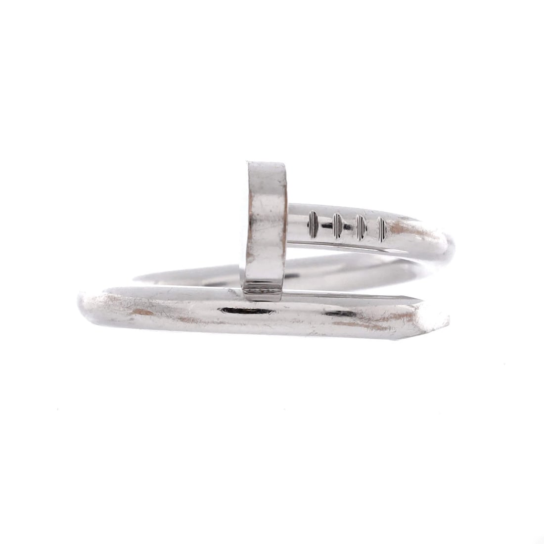 Cartier Juste un Clou Ring 18K White Gold: Cartier Juste un Clou Ring 18K White Gold 18K White Gold Cartier Juste un Clou Ring, featuring the signature style of Cartier's iconic design. This ring boasts a classic look with its slender profile 