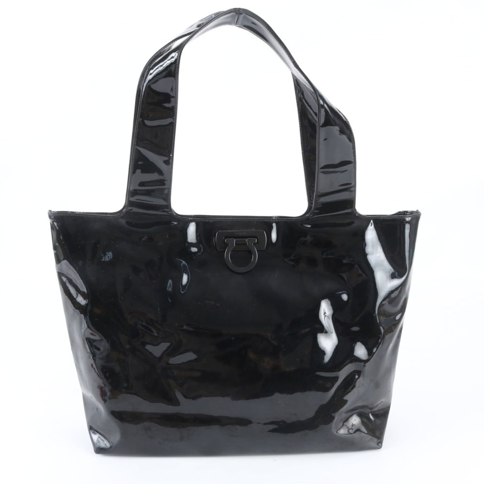 Handbag Leather Tote Salvatore Ferragamo Shoulder: Handbag Leather Tote Salvatore Ferragamo Shoulder Black leather tote bag from Salvatore Ferragamo, Italy, with dimensions of 32cm x 38cm x 10cm. This shoulder bag features high-quality leather