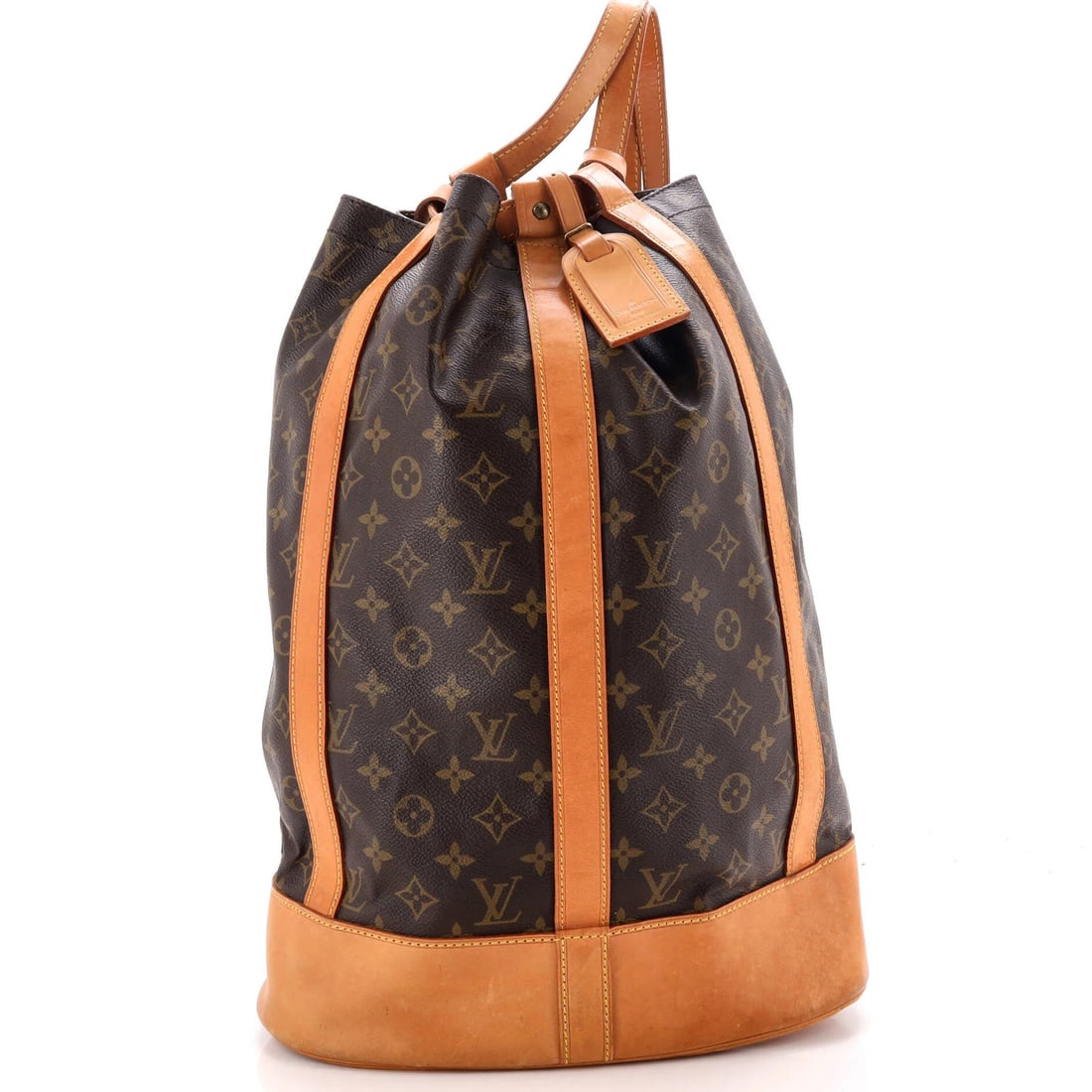 Louis Vuitton Randonnee Backpack Monogram Canvas GM: Louis Vuitton Randonnee Backpack Monogram Canvas GM The Louis Vuitton Randonnee Backpack Monogram Canvas GM boasts a timeless design with its iconic monogram pattern and rich brown color. Measuring 17