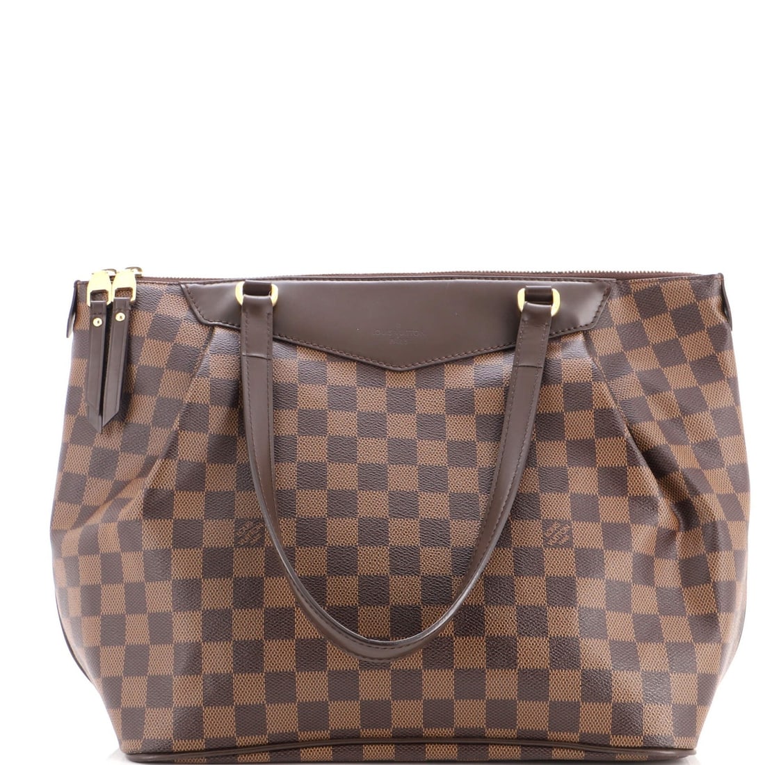Louis Vuitton Damier GM Handbag Westminster: Louis Vuitton Damier GM Handbag Westminster Brown Louis Vuitton Damier GM Handbag Westminster in Good Condition. This classic tote features a canvas-coated exterior with heavy corner wear, scuffs,
