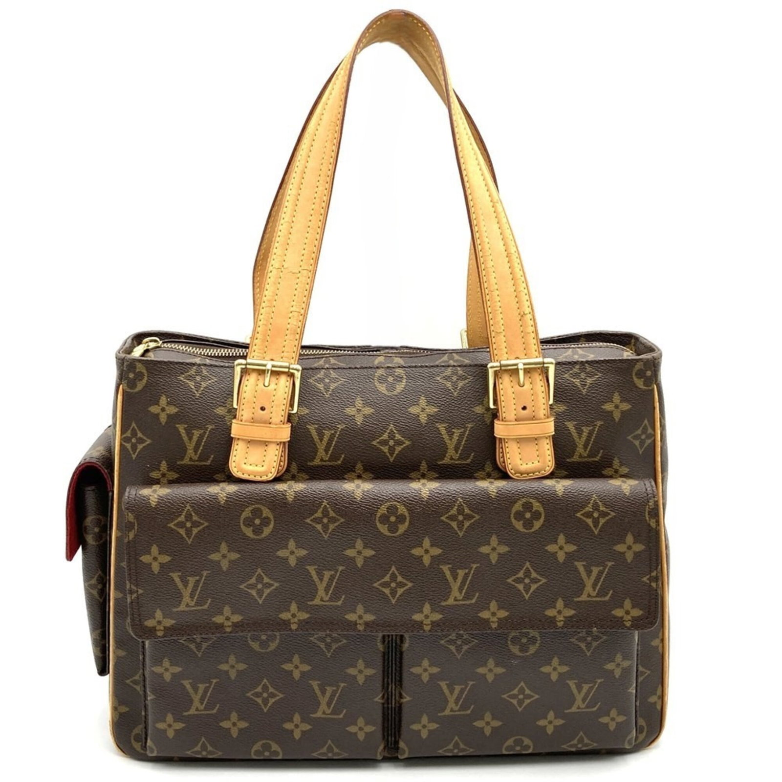 Louis Vuitton Handbag Monogram: Louis Vuitton Handbag Monogram Monogrammed with the iconic Louis Vuitton design, this brown monogram handbag boasts a classic size and timeless style. Made from high-quality materials, its durable