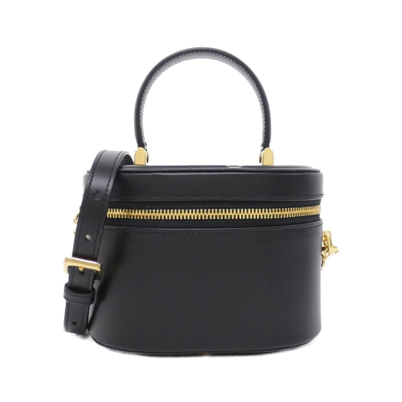 Handbag Christian Dior Leather: Handbag Christian Dior Leather This luxurious Christian Dior leather handbag boasts sleek black calfskin and elegant gold hardware, exuding classic sophistication. Measuring 11cm x 16cm x 10cm, it