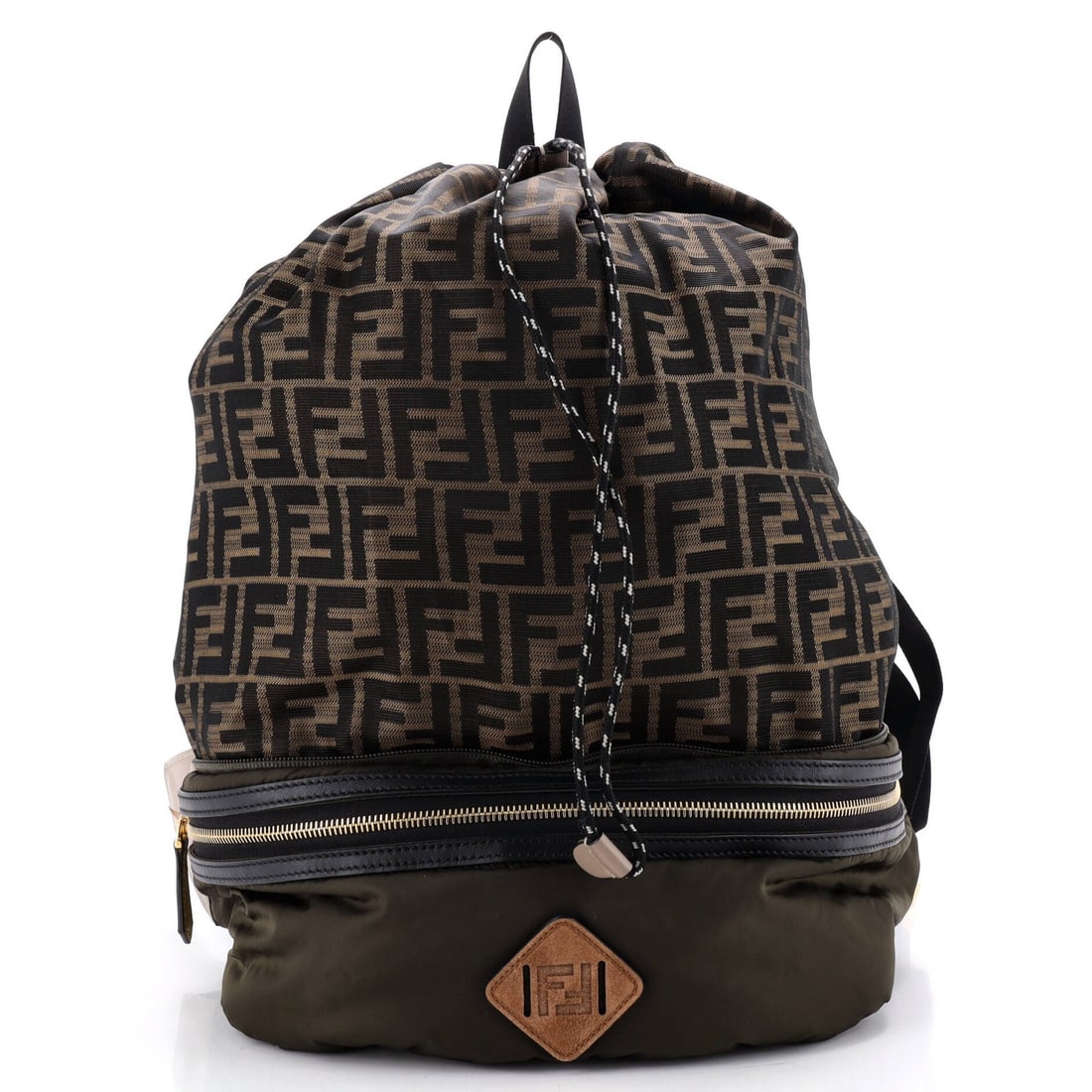Convertible Bag Backpack Canvas Nylon Fendi Zucca: Convertible Bag Backpack Canvas Nylon Fendi Zucca The Fendi Convertible Bag Backpack Zucca features a stylish canvas and nylon exterior in brown, with a convertible belt bag design. This versatile bac