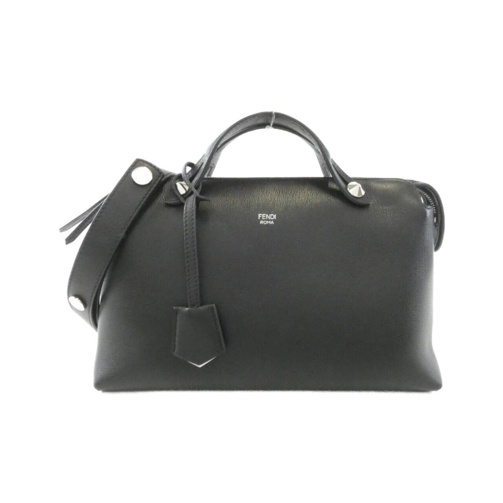 Fendi Handbag Leather: Fendi Handbag Leather Black Fendi Handbag Calfskin Leather. Made from high-quality leather, this black handbag features a classic design with precise measurements at 17cm x 27cm x 12cm. Its sleek and 