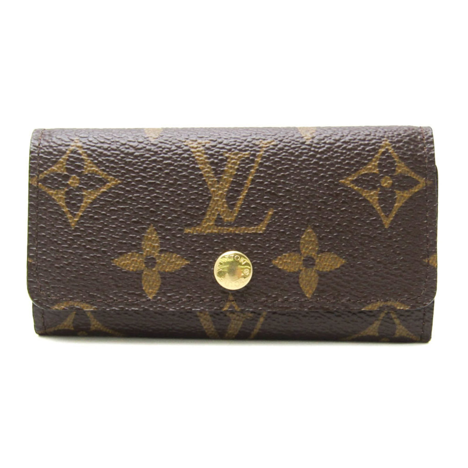 Vuitton Louis Keycase Monogram: Vuitton Louis Keycase Monogram Monogrammed with iconic Louis Vuitton design, this Multicles 4 M62631 keycase boasts the signature Monogram pattern. Made from high-quality materials, it features a