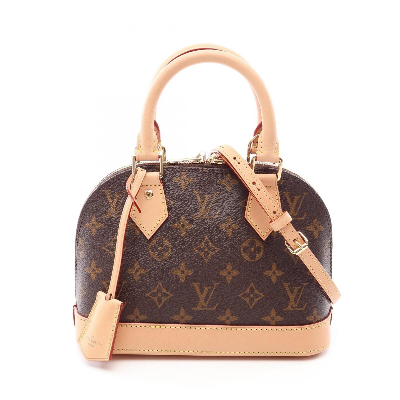 Canvas Leather Coated Handbag Vuitton Louis: Canvas Leather Coated Handbag Vuitton Louis Canvas Leather Coated Handbag Vuitton Louis - A stylish and versatile accessory, this brown handbag features coated canvas and leather construction, with a