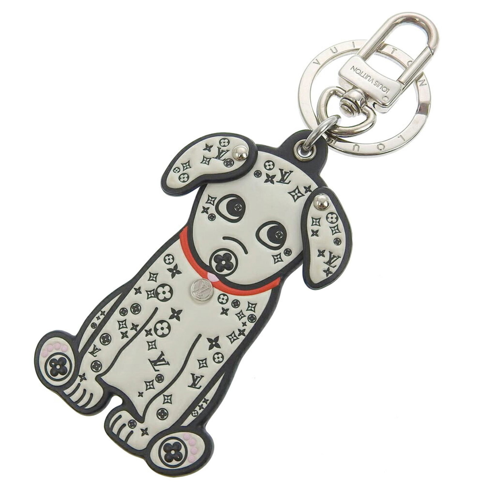 Keyring Leather Louis Vuitton: Keyring Leather Louis Vuitton The Louis Vuitton Monogram Keyring is crafted from high-quality black leather, featuring the iconic M00746 monogram pattern. Measuring 10cm x 5.5cm, it boasts a sleek and