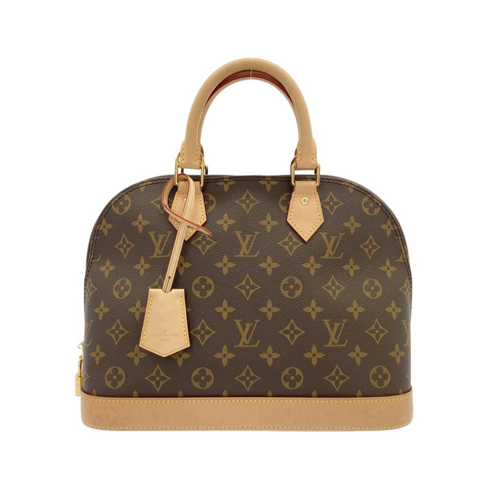 Canvas Coated Louis Vuitton Handbag: Canvas Coated Louis Vuitton Handbag Canvas Coated Louis Vuitton Handbag features a unique coated canvas material and gold hardware, adding a touch of sophistication to its classic design. Measuring