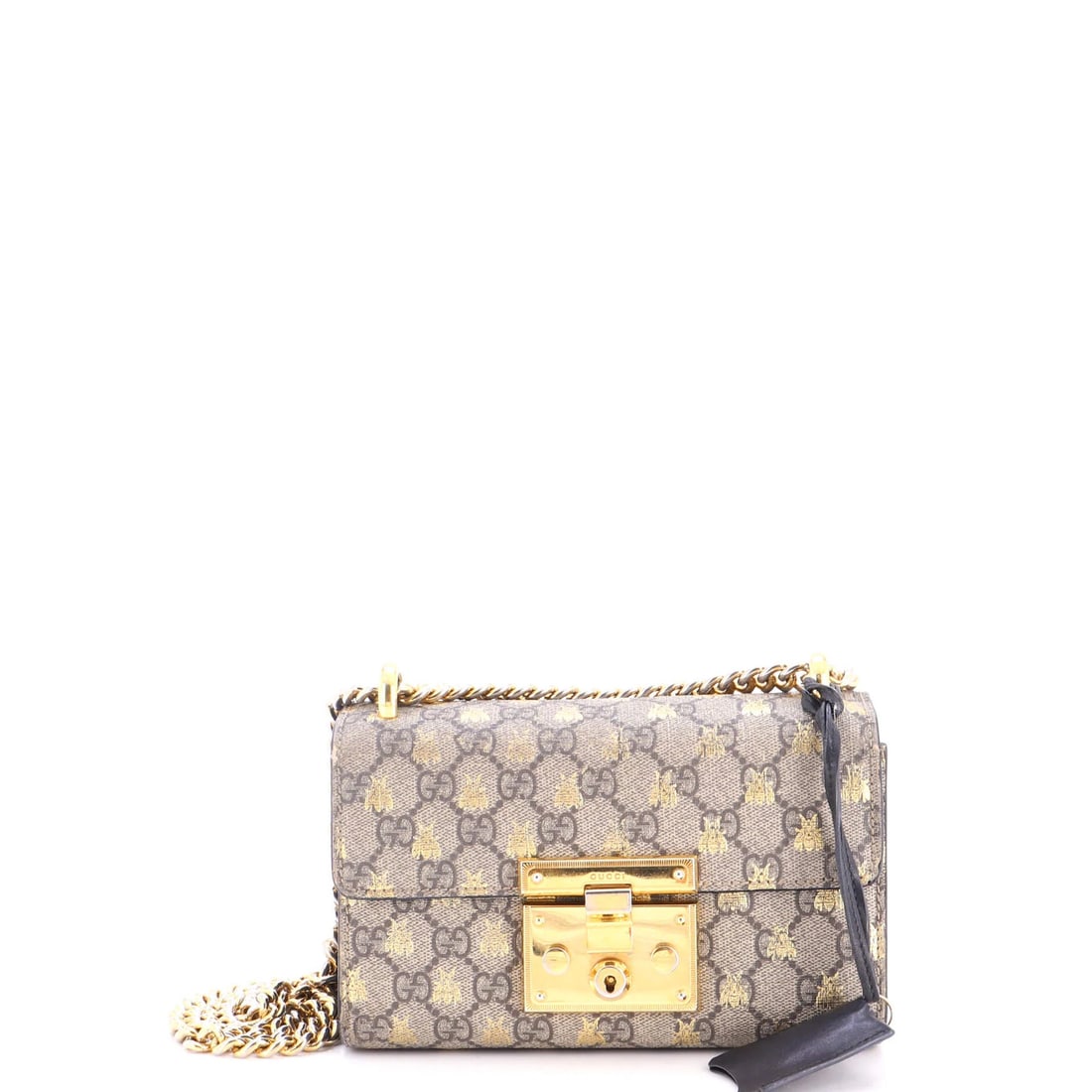 Small GG Coated Canvas Printed Gucci Padlock Shoulder Bag: Small GG Coated Canvas Printed Gucci Padlock Shoulder Bag Small GG Coated Canvas Printed Gucci Padlock Shoulder Bag for sale. This small shoulder bag features a unique printed GG Coated canvas