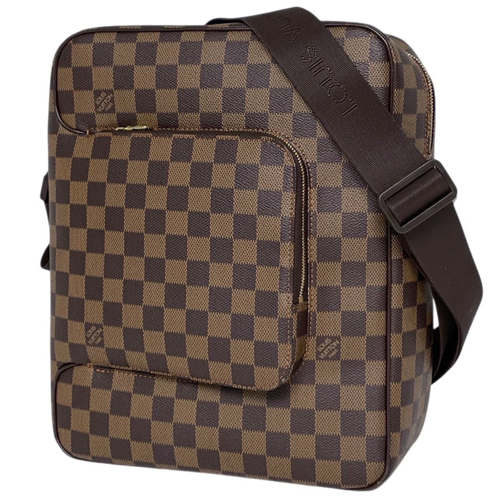 Shoulder Bag Damier Canvas by Louis Vuitton: Shoulder Bag Damier Canvas by Louis Vuitton Damier Canvas by Louis Vuitton, a timeless shoulder bag in rich brown Damier canvas. This iconic design features the classic monogram pattern and measures
