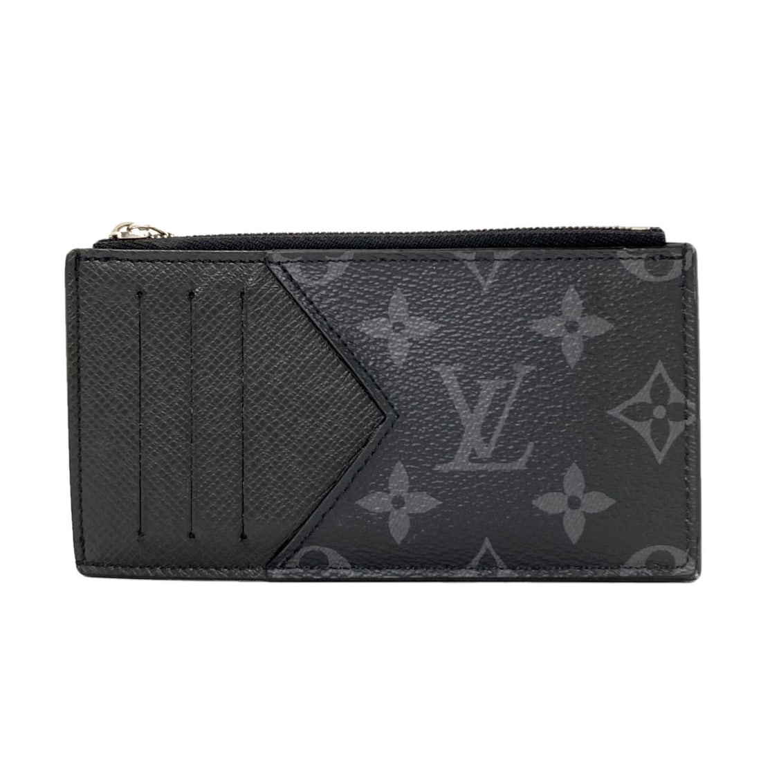 M29656 Louis Vuitton Coin Card Holder Monogram Eclipse Purse: M29656 Louis Vuitton Coin Card Holder Monogram Eclipse Purse Monogram Eclipse design adds a touch of sophistication to this sleek black coin purse from LOUIS VUITTON. The iconic Monogram pattern