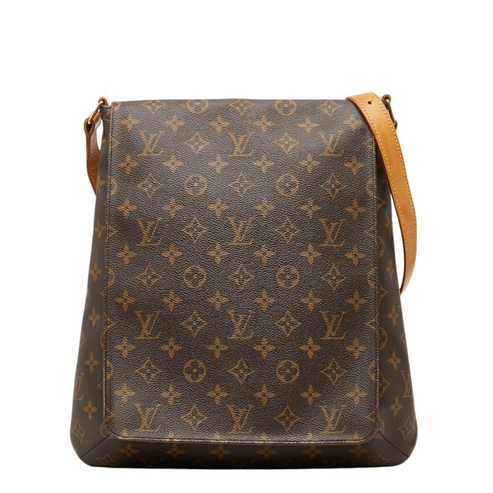 Louis Vuitton PVC Leather Bag Shoulder: Louis Vuitton PVC Leather Bag Shoulder PVC Leather Bag Shoulder from Louis Vuitton, featuring the iconic Monogram pattern in brown, with a sturdy flap closure and adjustable strap drop of 49.5cm.