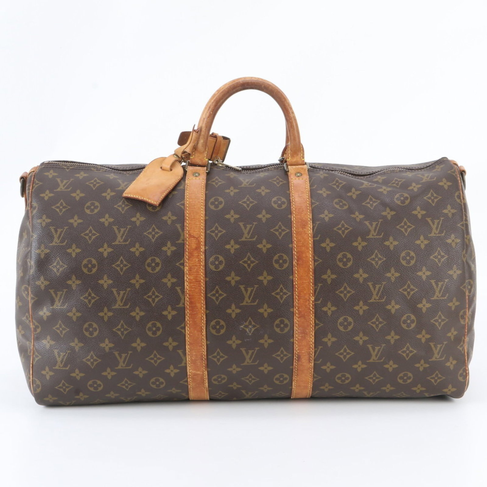 Tote bag leather coated canvas handbag Louis Vuitton: Tote bag leather coated canvas handbag Louis Vuitton Brown, Monogram Louis Vuitton leather coated canvas tote bag from France with dimensions 28cm x 54cm x 24cm. This handbag features the iconic